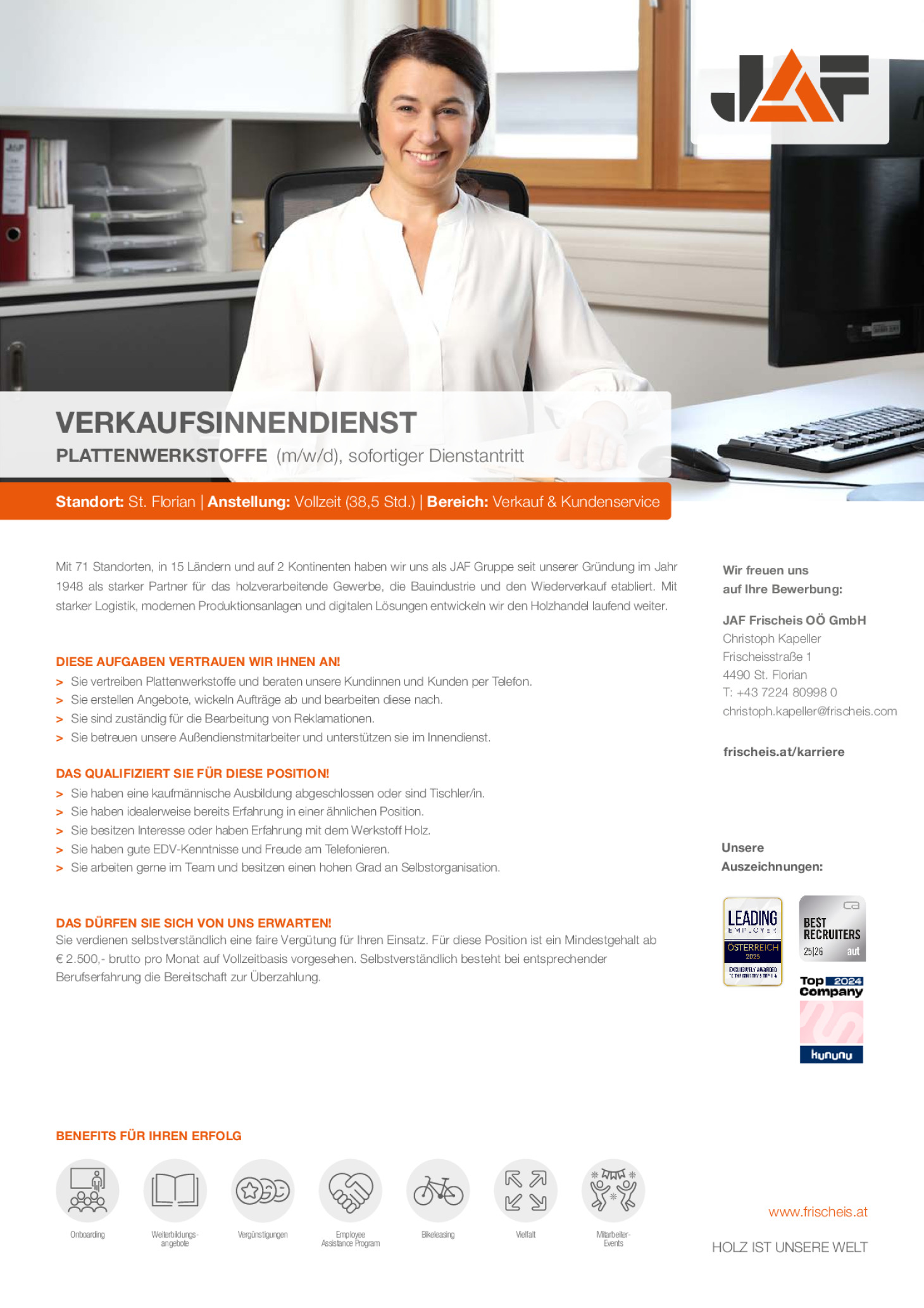 Verkaufsinnendienst Plattenwerkstoffe (m/w/d)