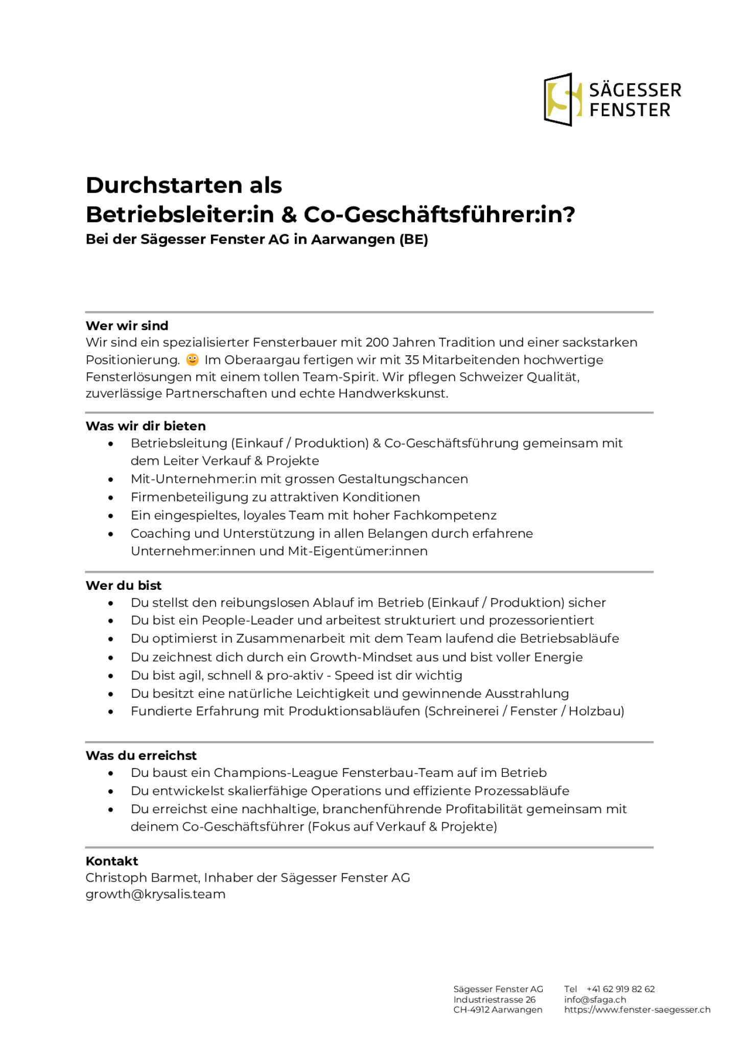 Betriebsleiter:in & Co-Geschäftsführer:in