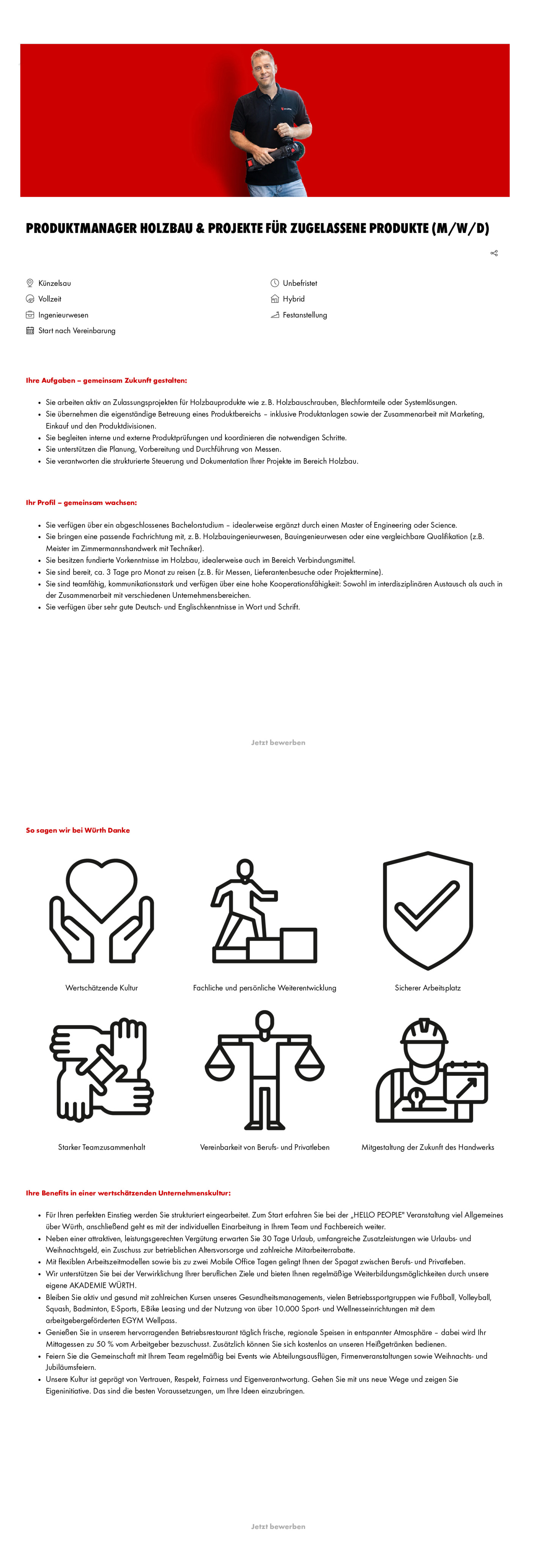 Produktmanager Holzbau & Projekte für zugelassene Produkte (m/w/d)