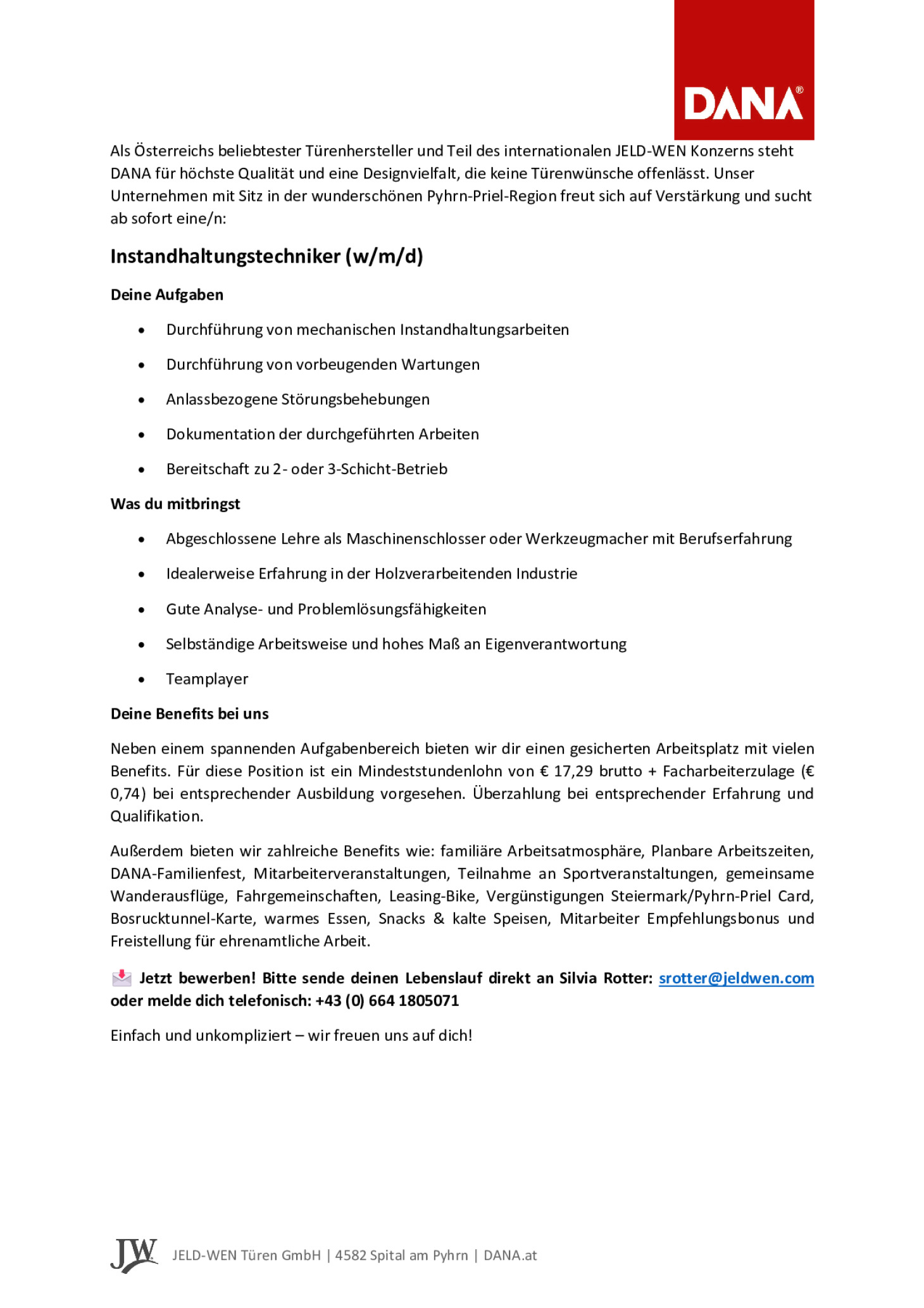 Instandhaltungstechniker (w/m/d)