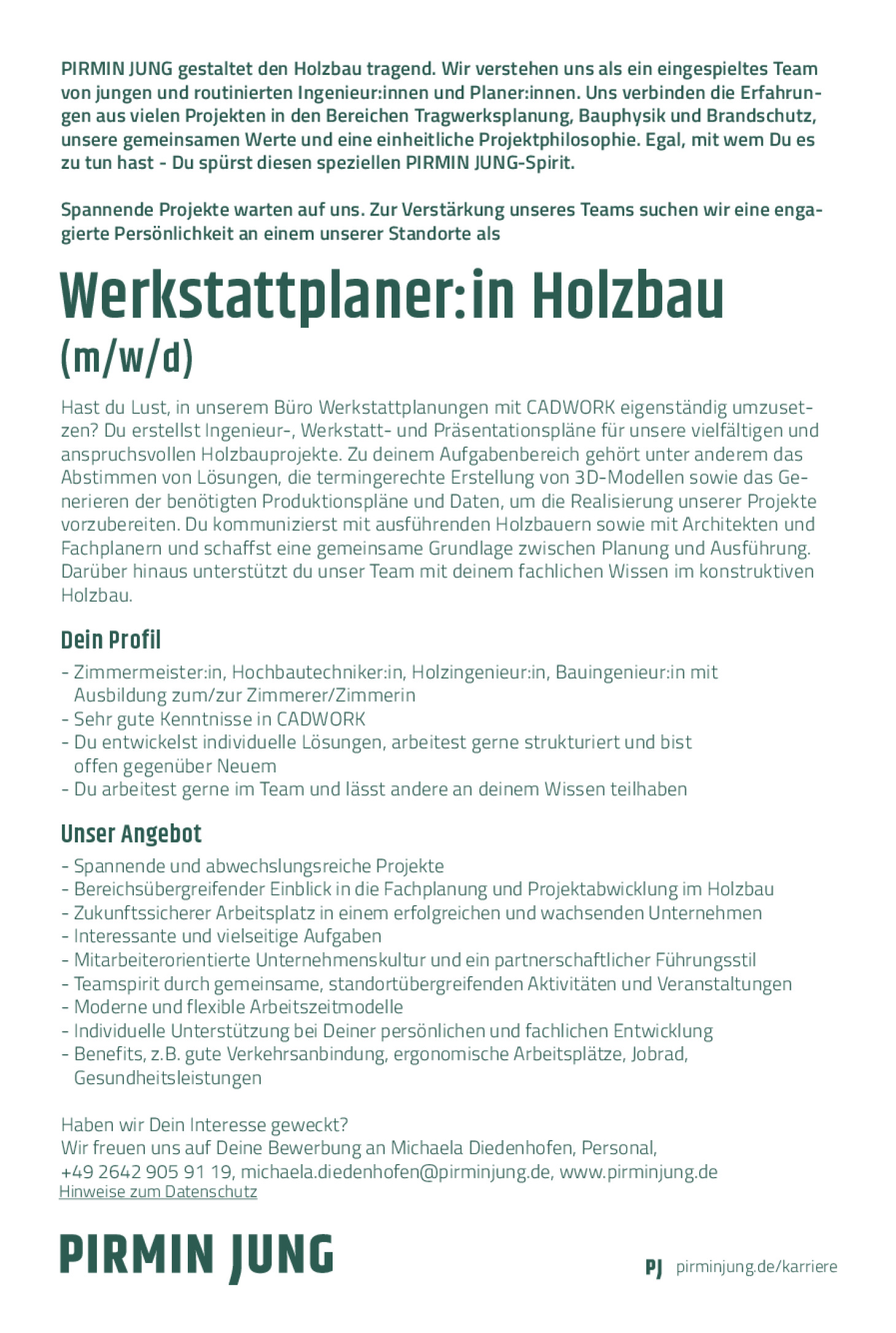 Werkstattplaner:in Holzbau (m/w/d)