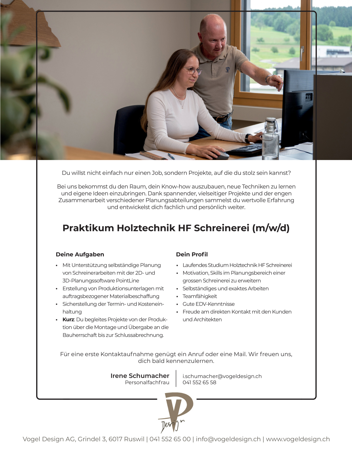 Praktikum Holztechnik HF Schreinerei