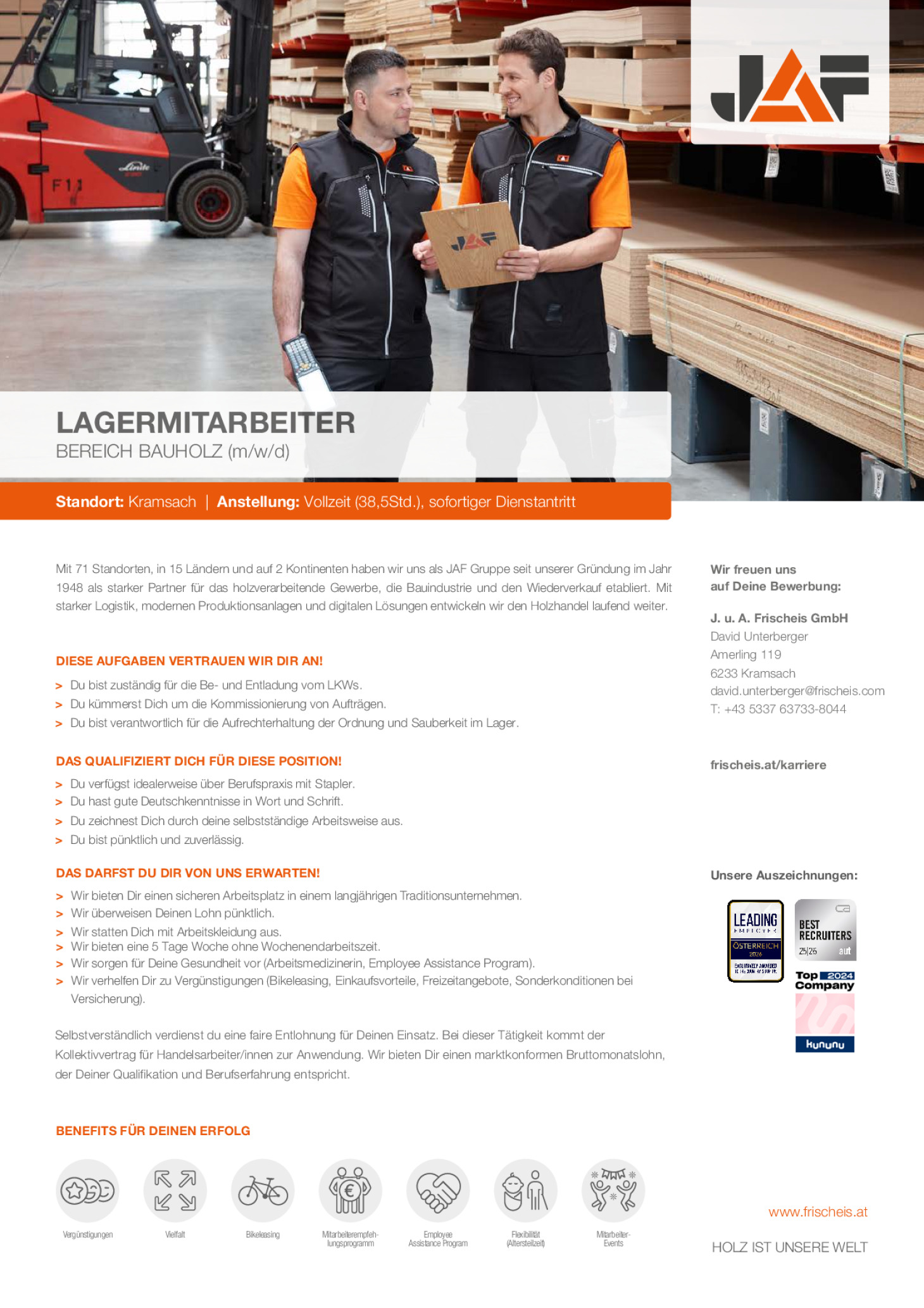 Lagermitarbeiter - Bereich Holzbau (m/w/d)
