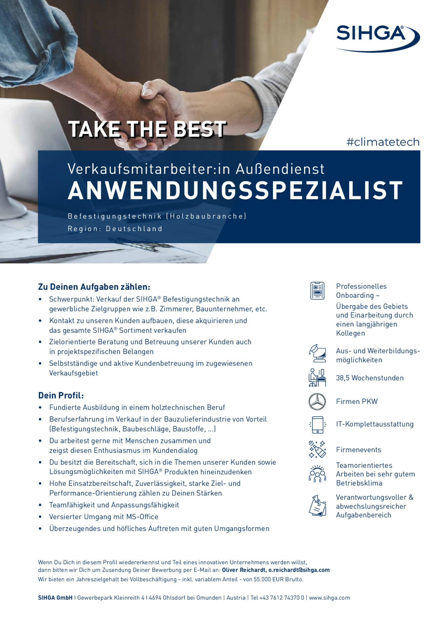 Verkaufsmitarbeiter:in Außendienst Anwendungsspezialist, Region: Deutschland