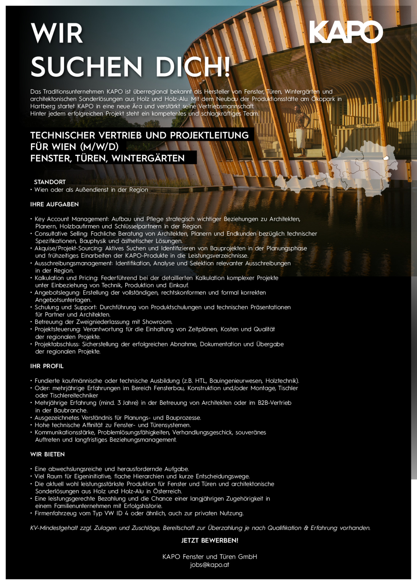 TECHNISCHER VERTRIEB UND PROJEKTLEITUNG FÜR WIEN (M/W/D)  FENSTER, TÜREN, WINTERGÄRTEN