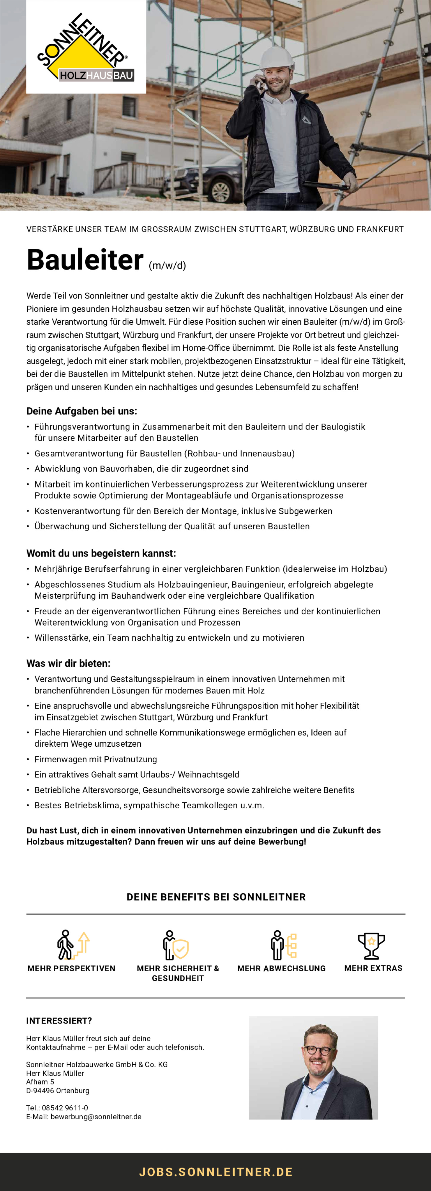 Bauleiter (m/w/d) | Raum Stuttgart-Frankfurt-Würzburg