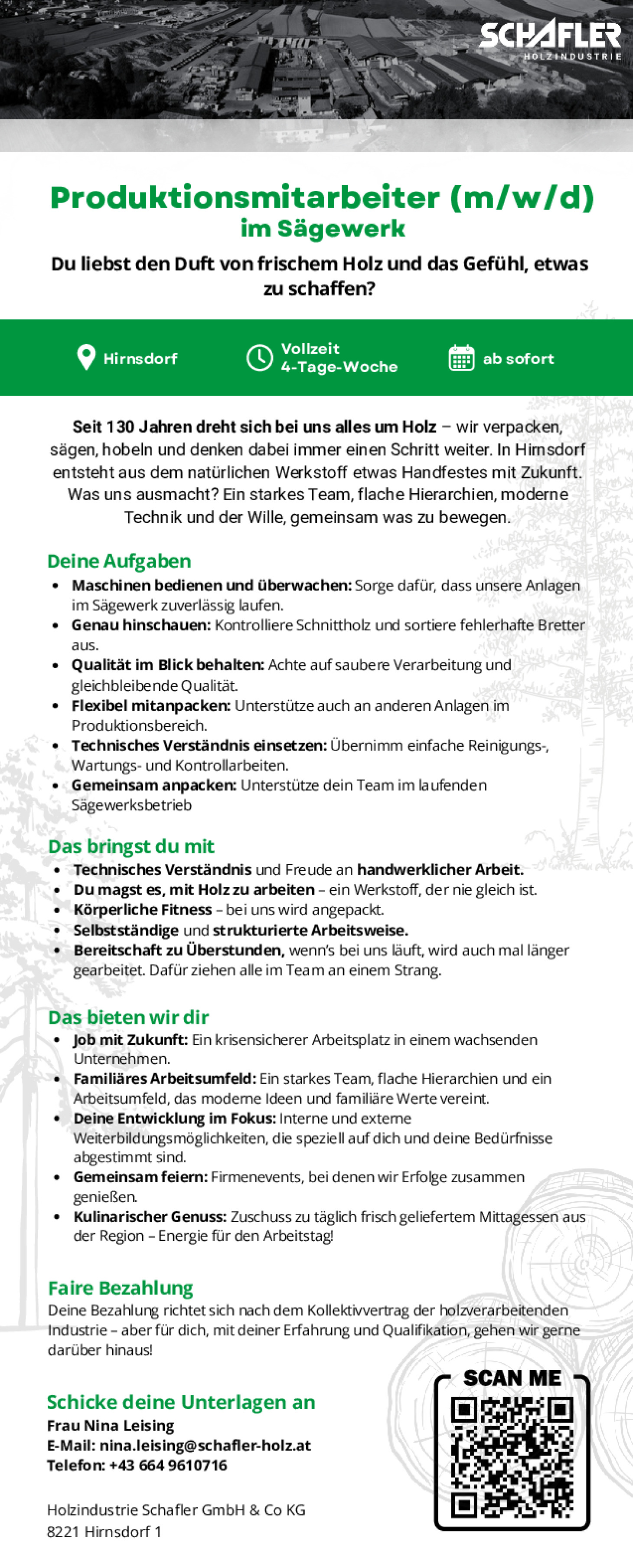 Produktionsmitarbeiter (m/w/d) im Sägewerk