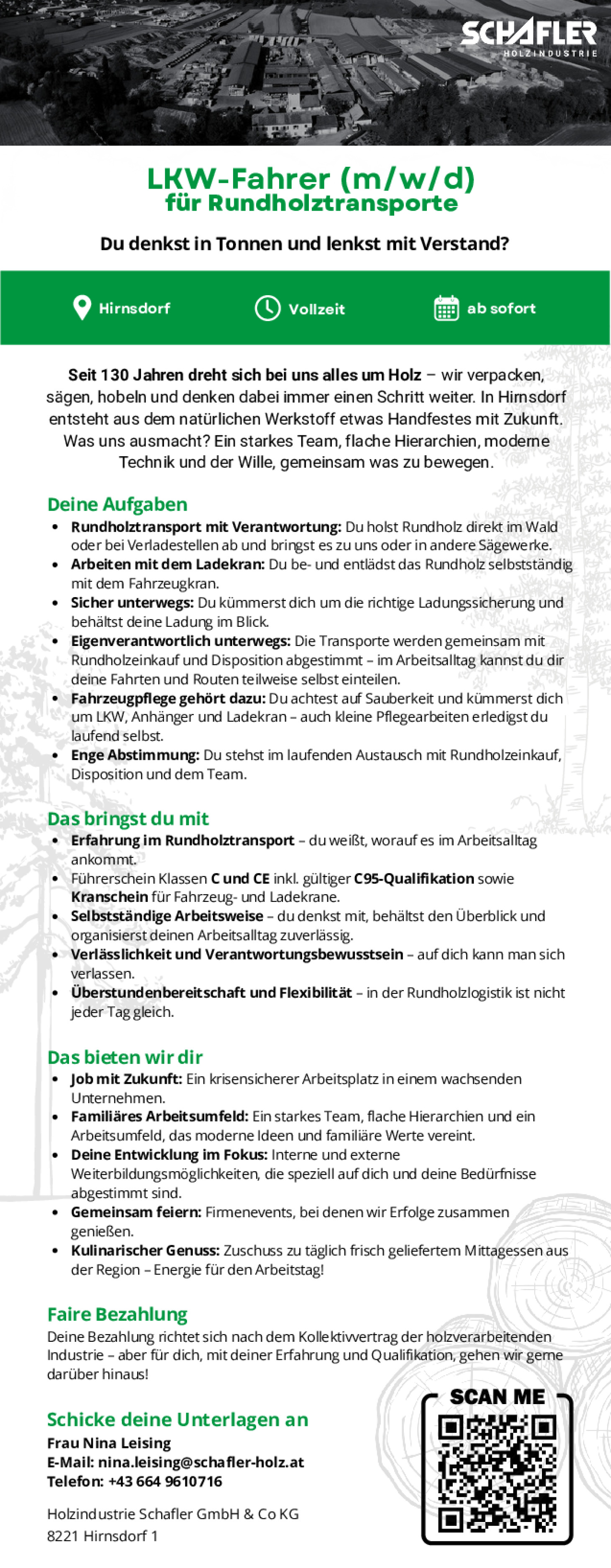 LKW-Fahrer (m/w/d) für Rundholztransporte