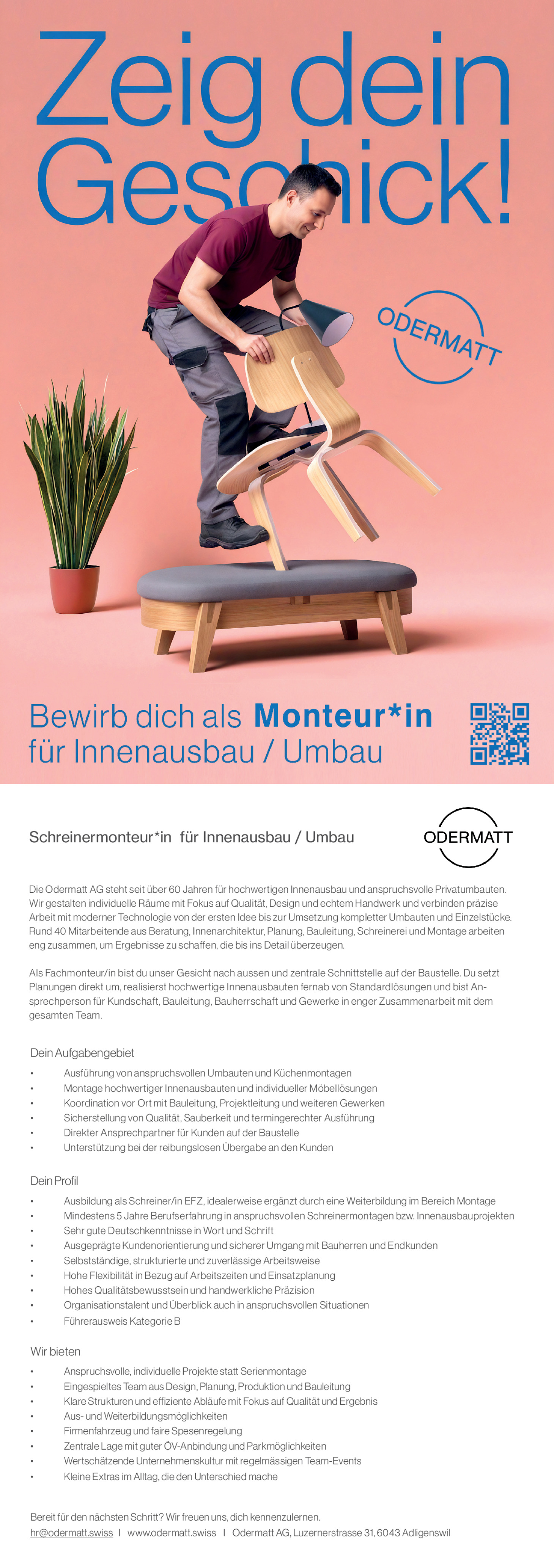 Schreinermonteur (m/w/d) für Privatumbau und Innenausbau