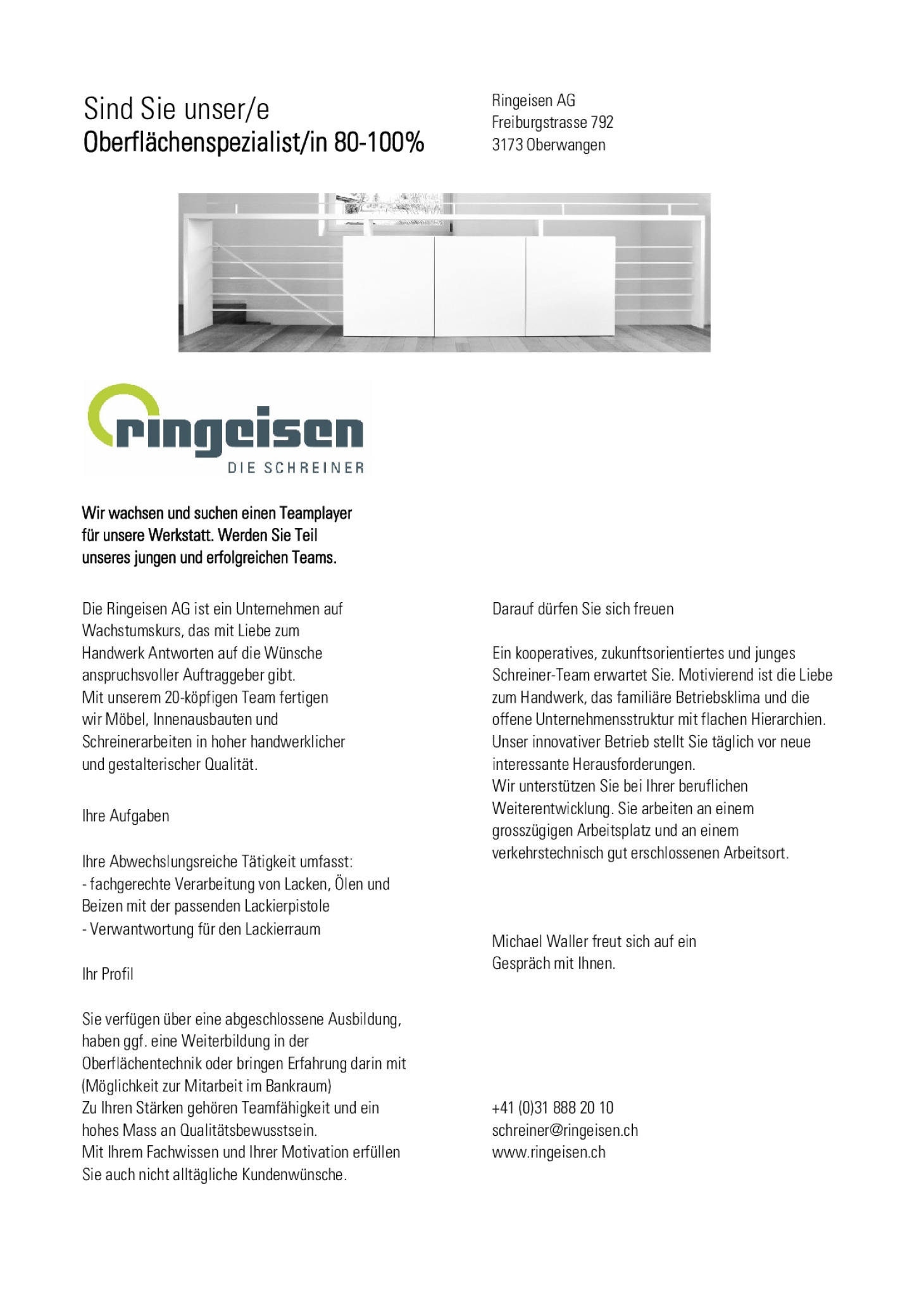 Oberflächenspezialist/in