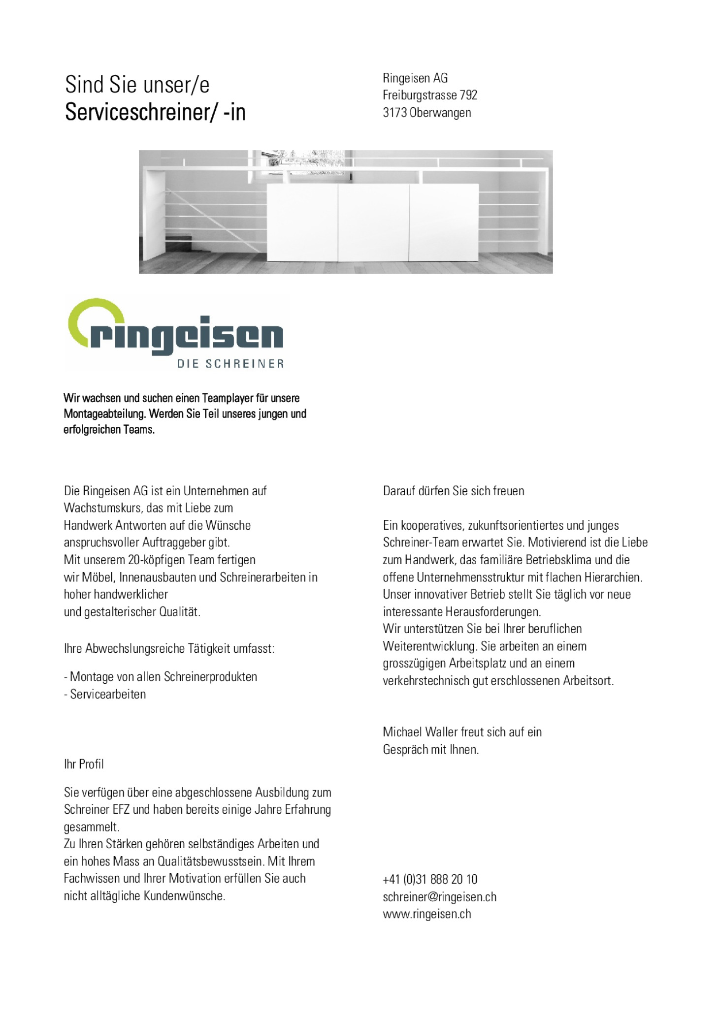 Serviceschreiner/in