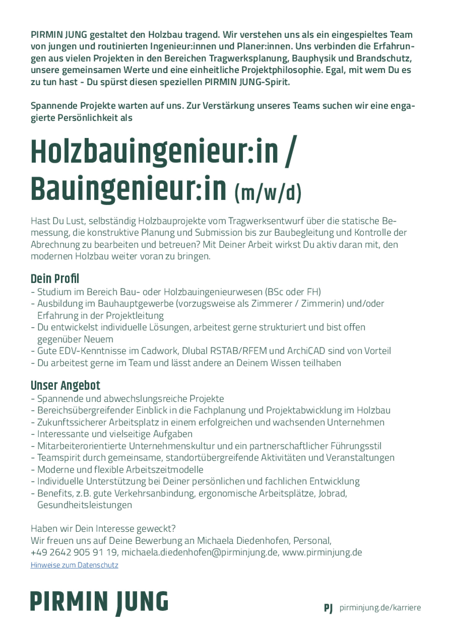 Projektleitung Holzingenieurwesen (m/w/d)