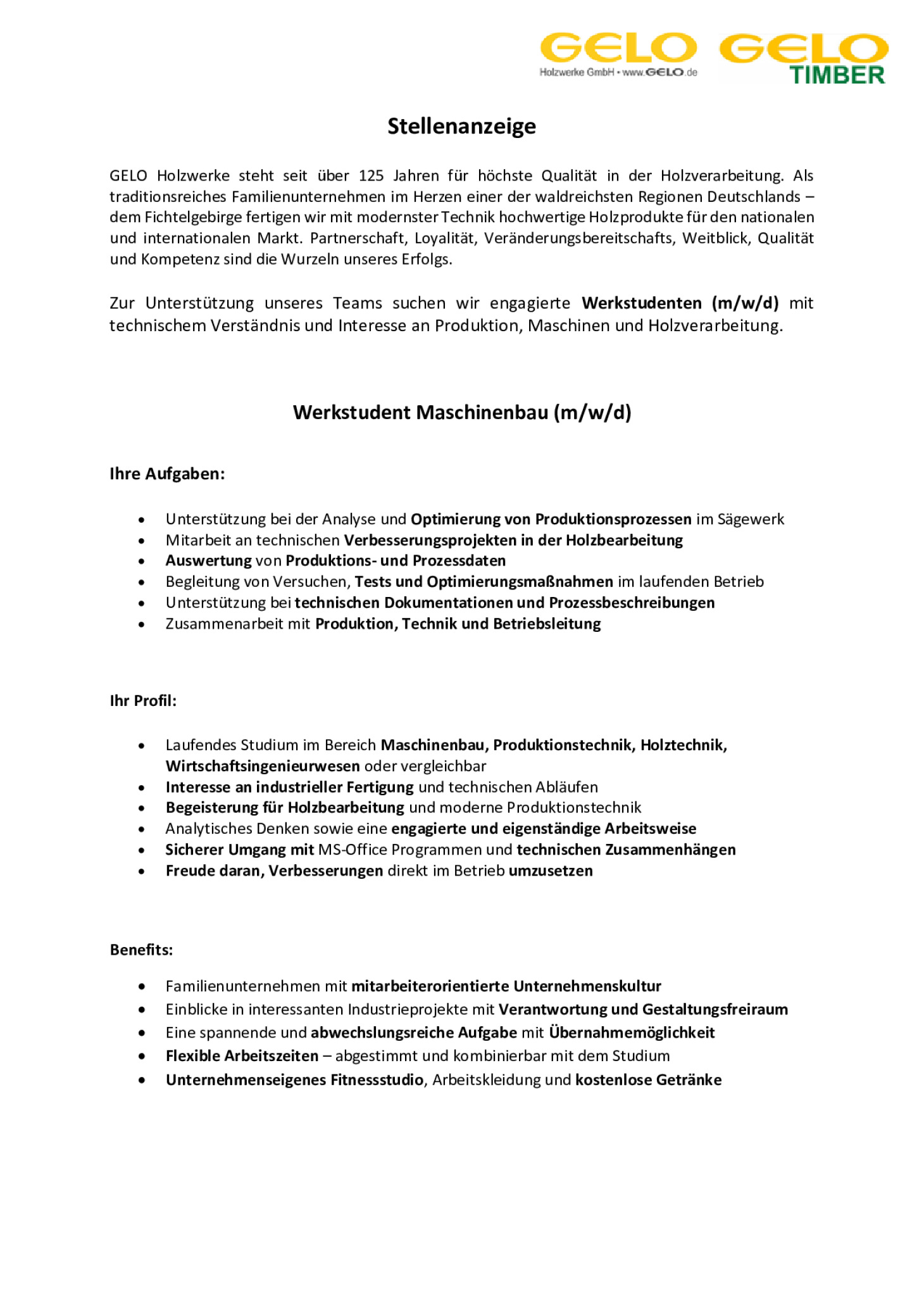 Werkstudent Maschinenbau (m/w/d)