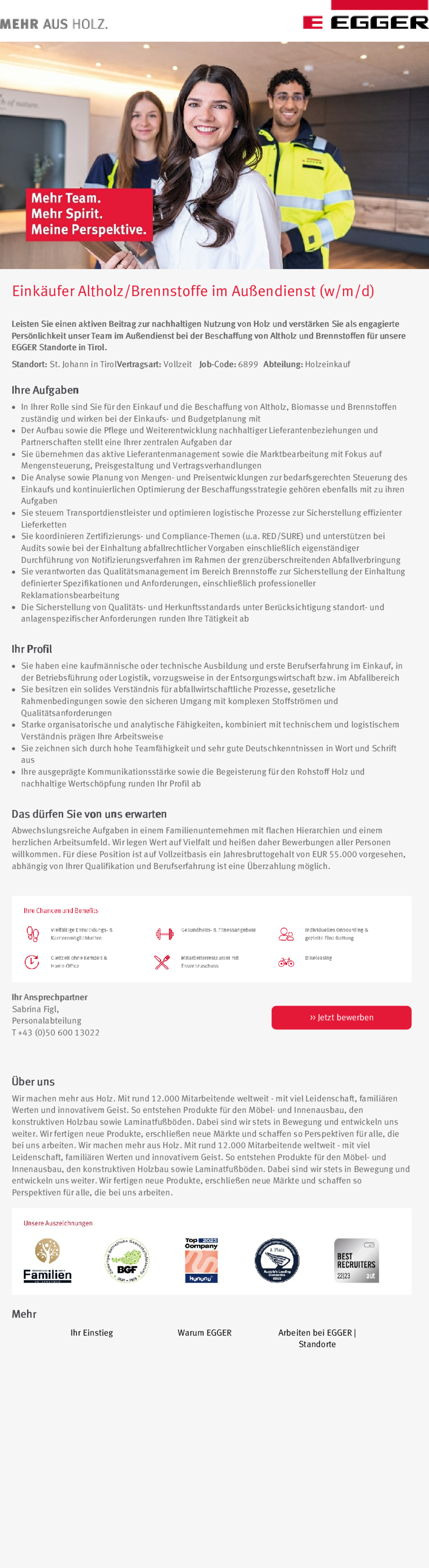 Einkäufer Altholz/Brennstoffe im Außendienst (w/m/d)