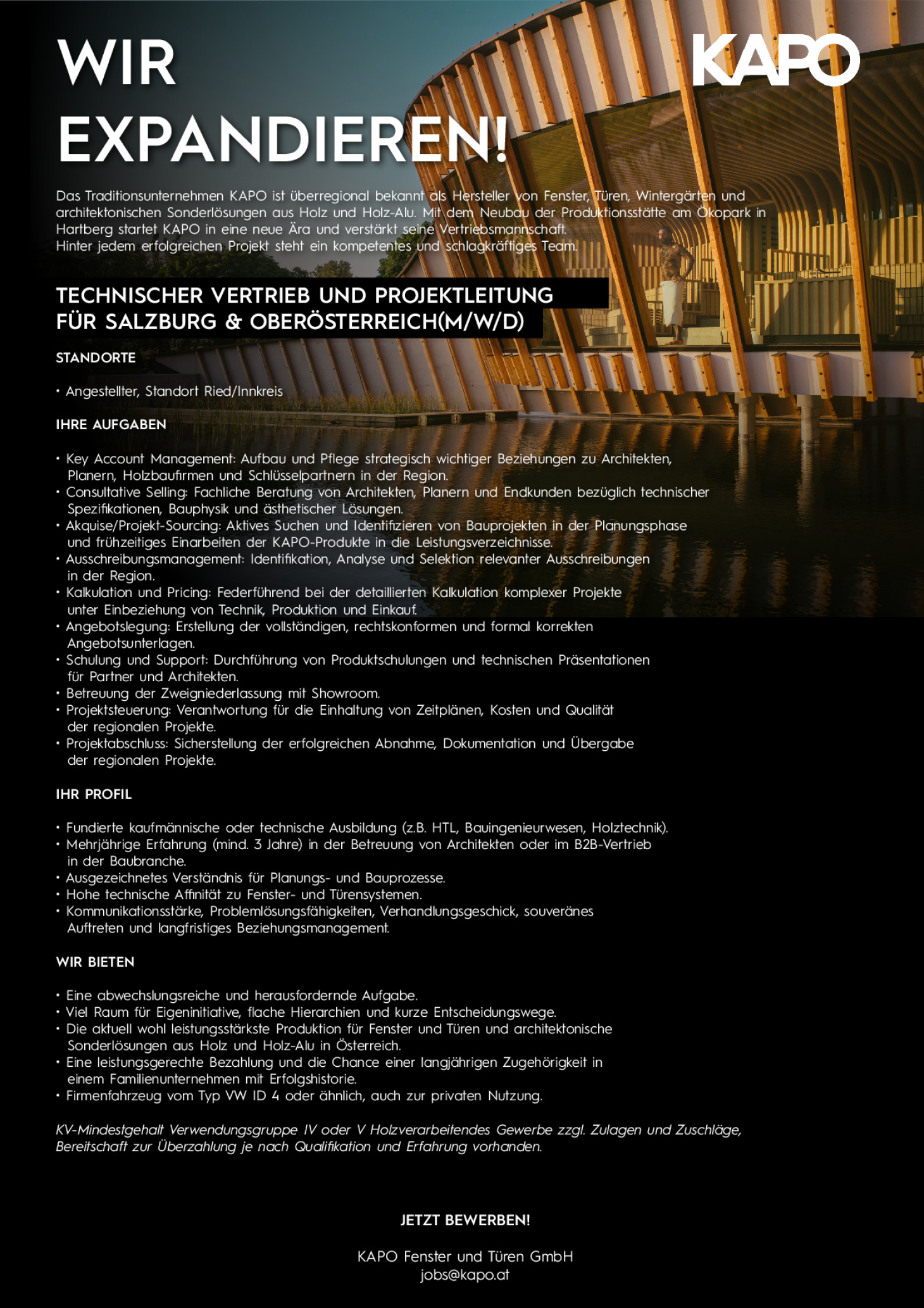 TECHNISCHER VERTRIEB UND PROJEKTLEITUNG FÜR SALZBURG (M/W/D)