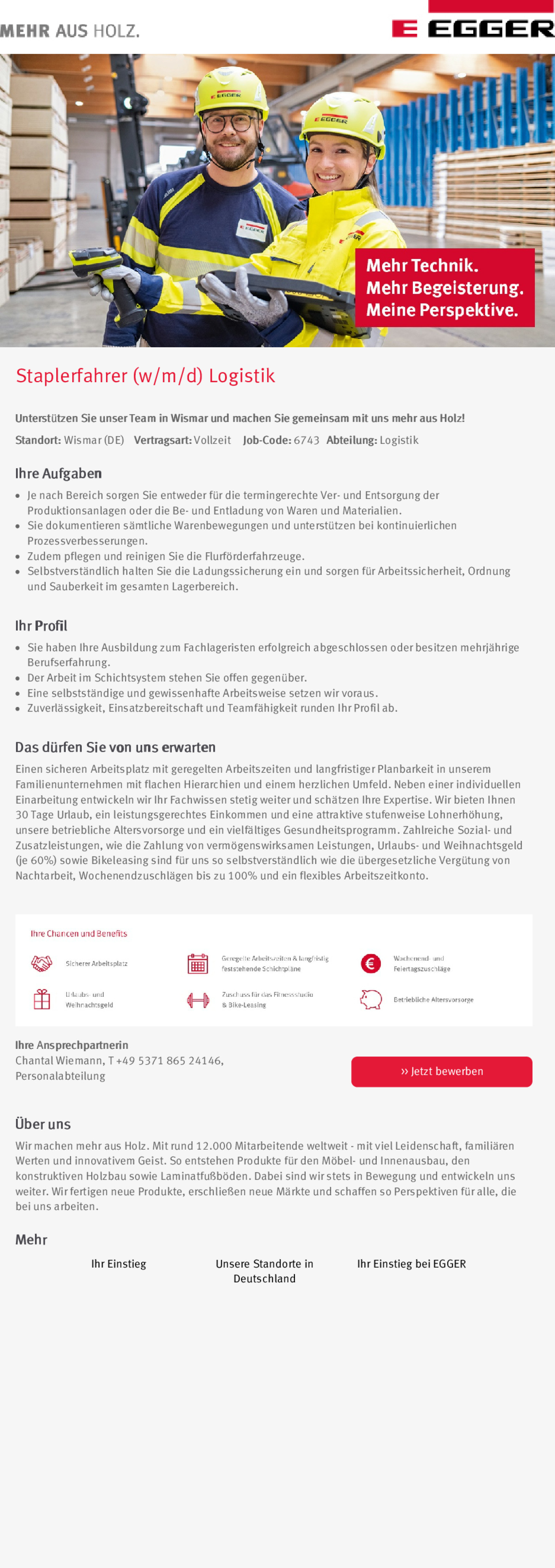 Staplerfahrer (w/m/d) Logistik