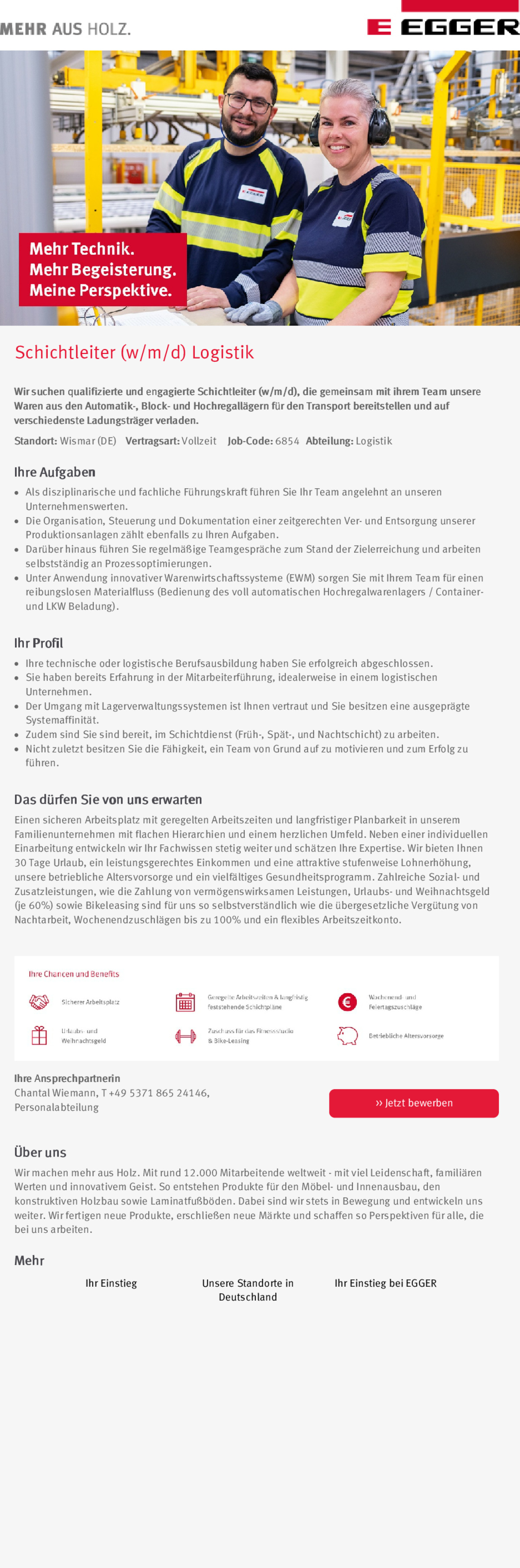 Schichtleiter (w/m/d) Logistik