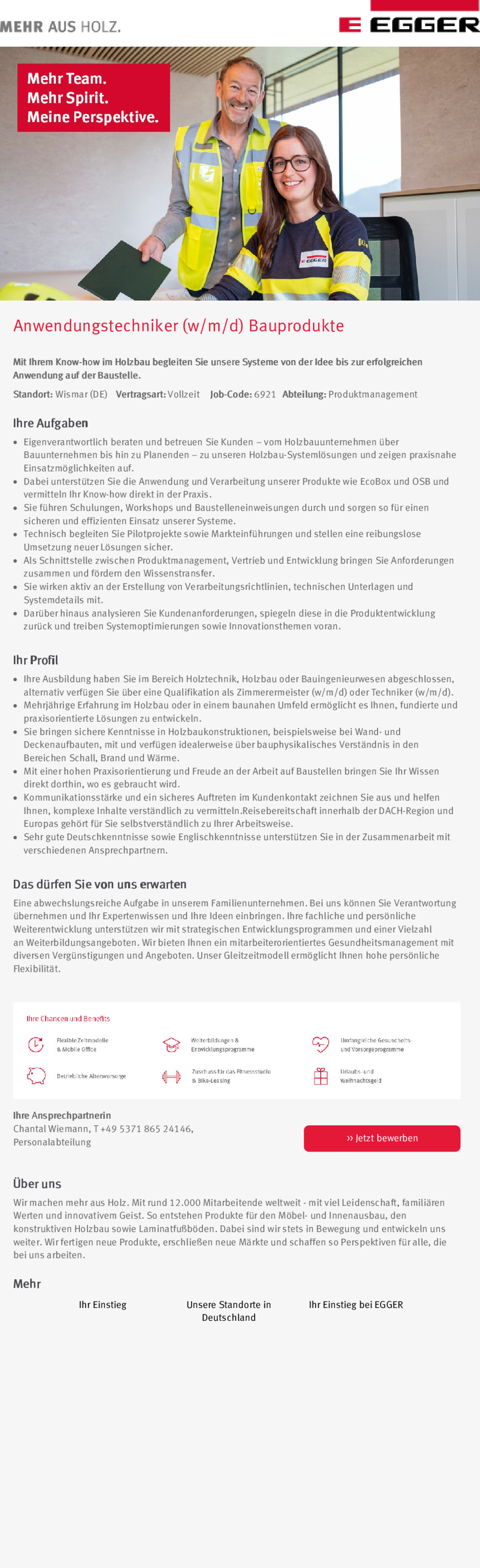 Anwendungstechniker (w/m/d) Bauprodukte