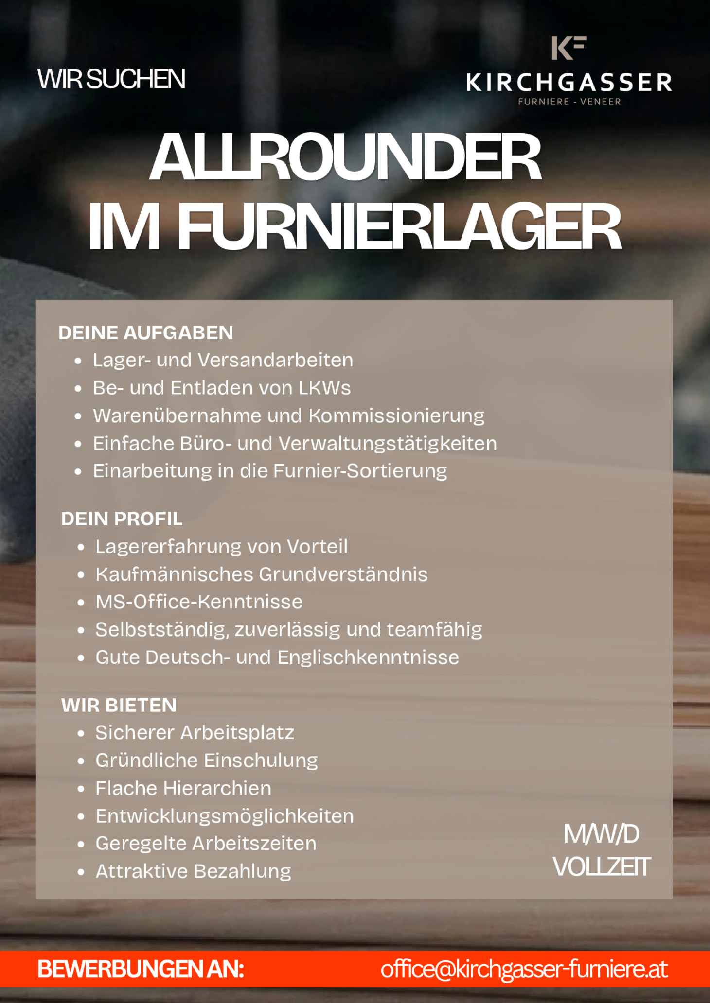 Allrounder im Furnierlager