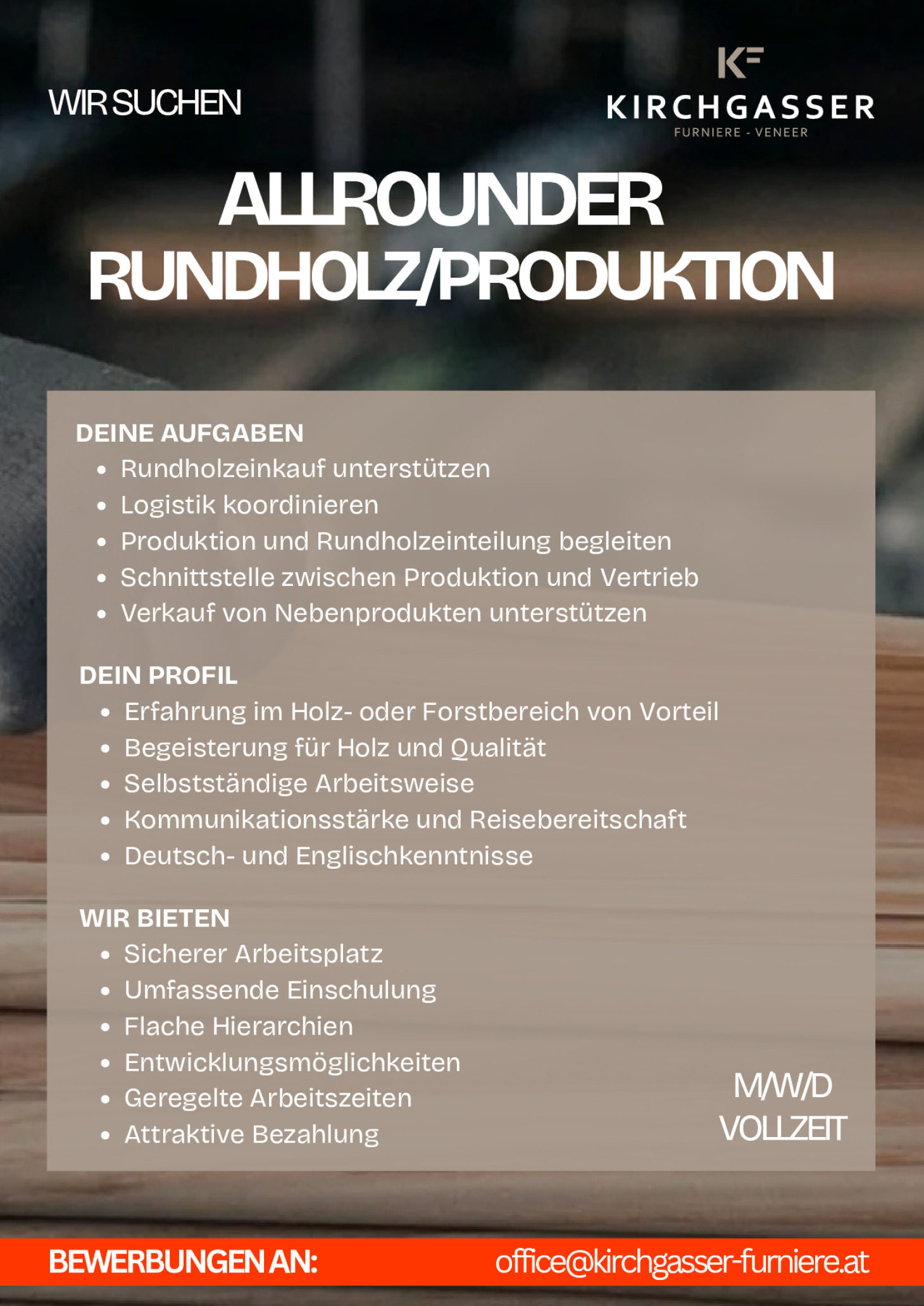 Allrounder Rundholz/Produktion
