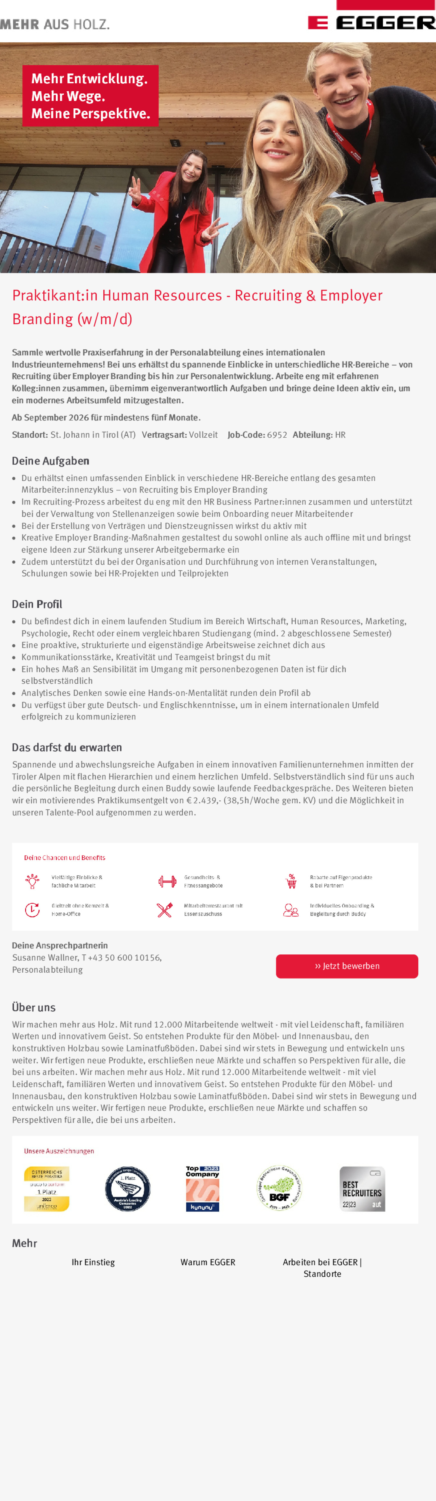 Praktikant:in Human Resources - Recruiting & Employer Branding (w/m/d)