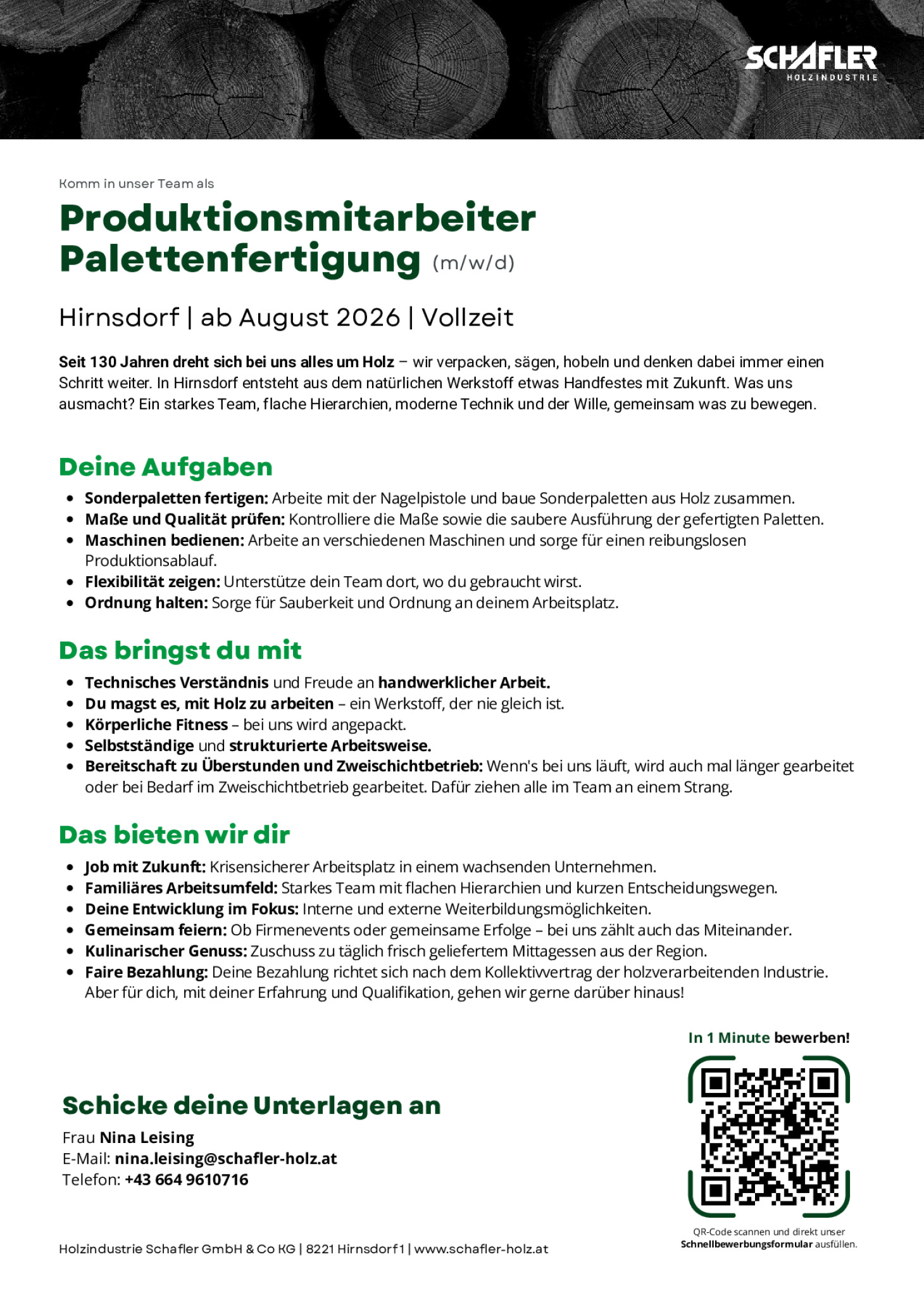 Produktionsmitarbeiter Palettenfertigung (m/w/d)