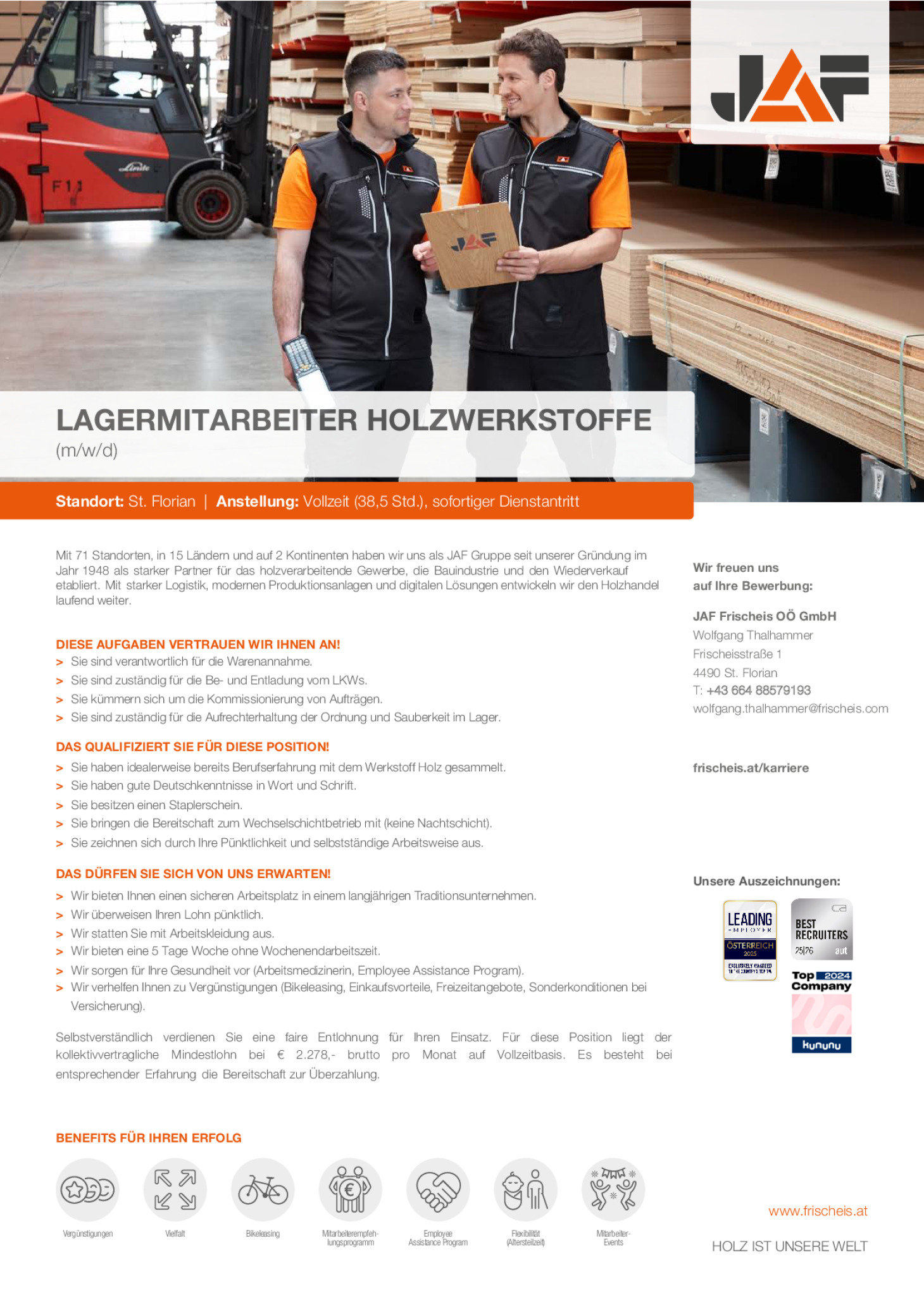 Lagermitarbeiter - Holzwerkstoffe (m/w/d)