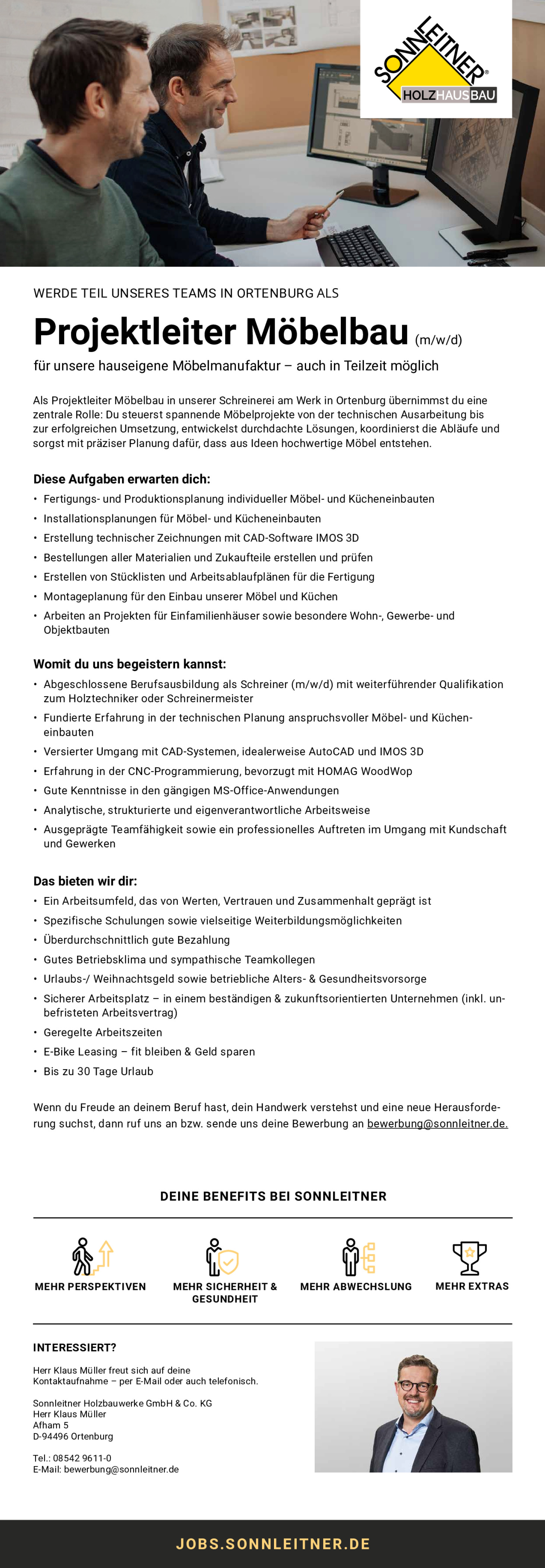 Projektleiter (m/w/d) für individuellen Möbelbau