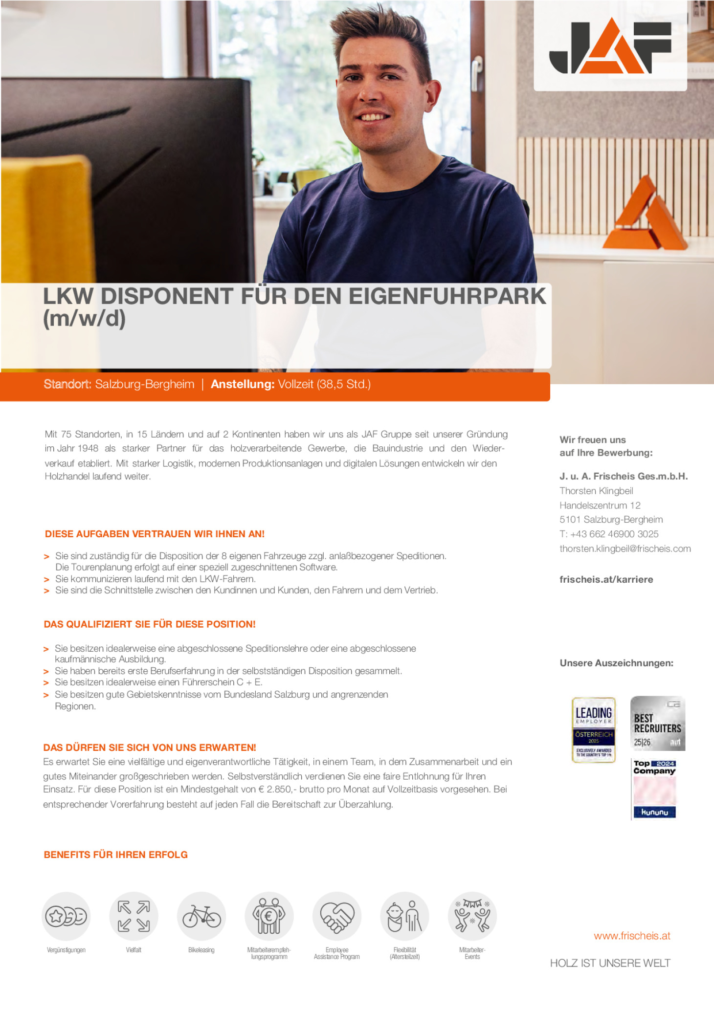 LKW DISPONENT FÜR DEN EIGENFUHRPARK (m/w/d)