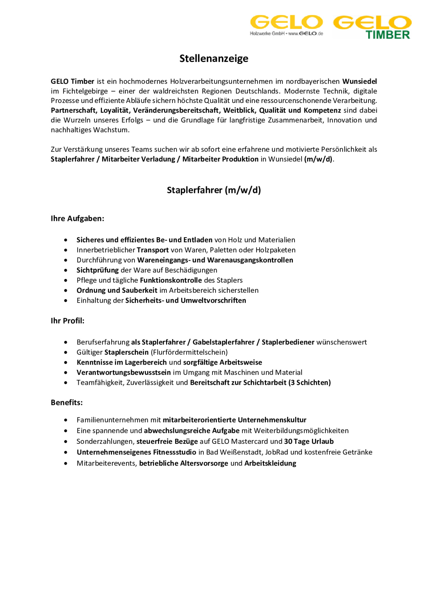 Staplerfahrer (m/w/d)