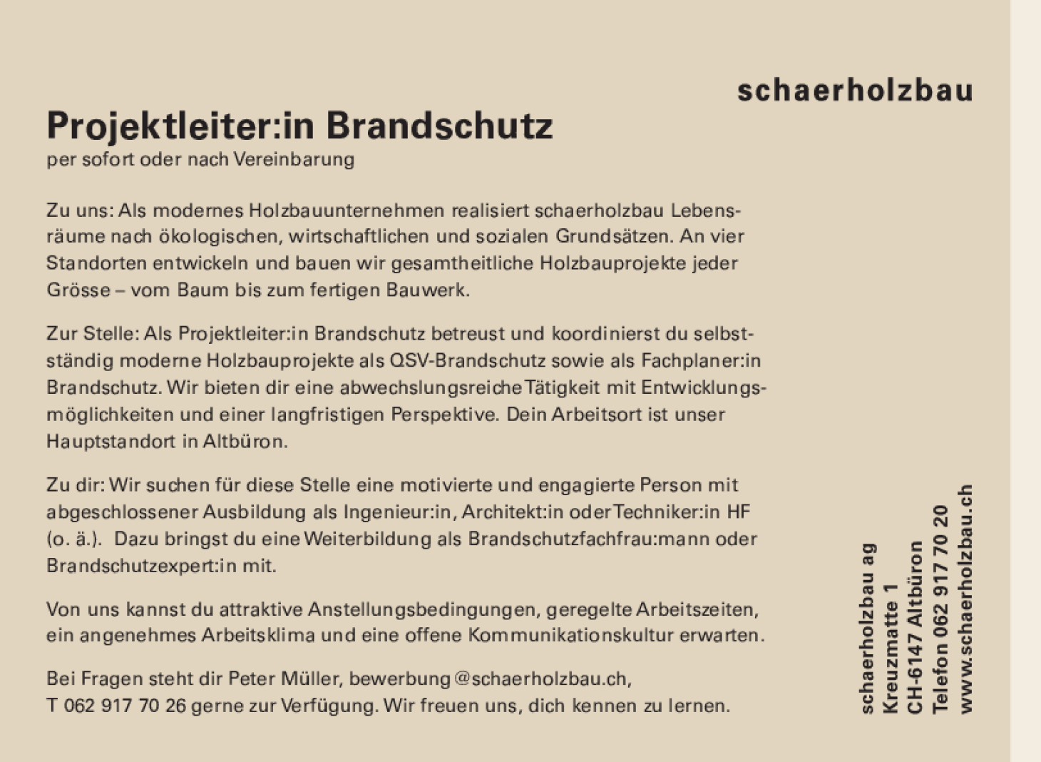 Projektleiter:in Brandschutz