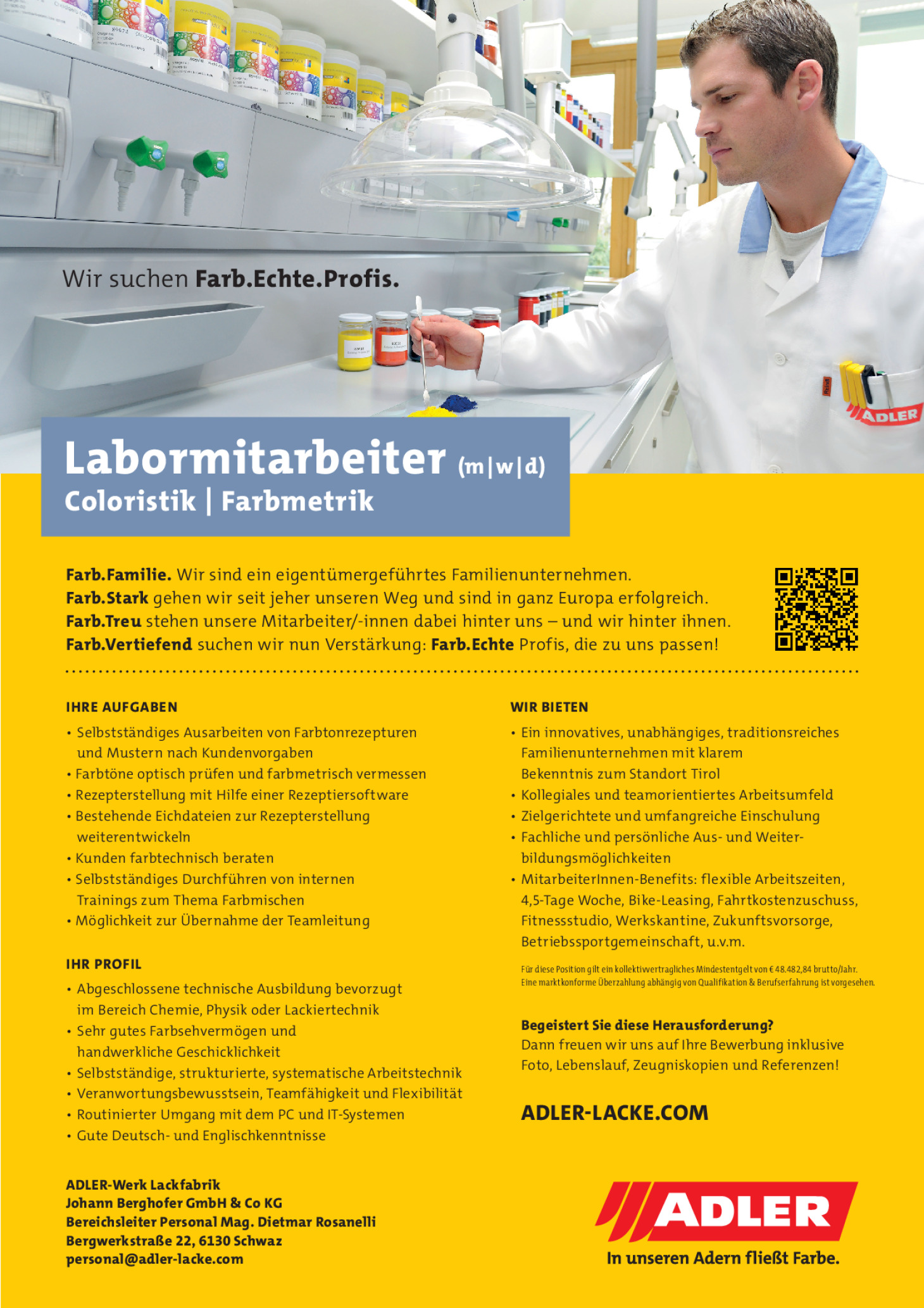 Labormitarbeiter (m/w/d) Coloristik | Farbmetrik