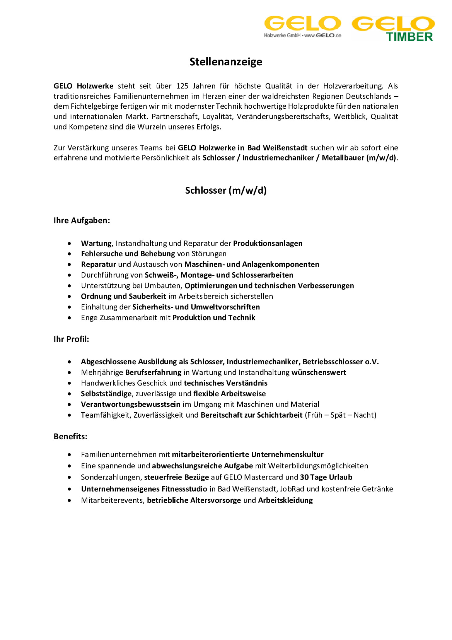 Schlosser (m/w/d)