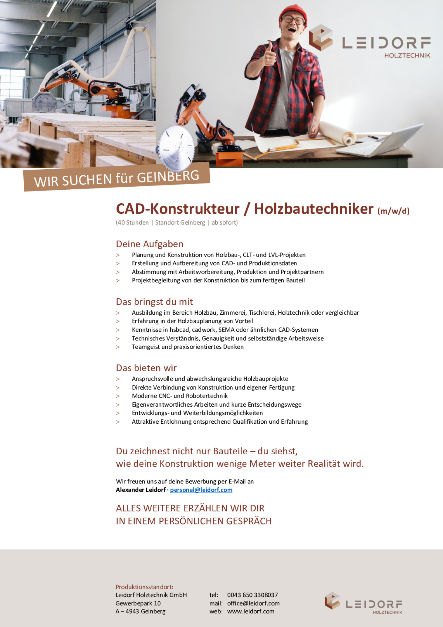 CAD-Konstrukteur / Holzbautechniker (m/w/d)