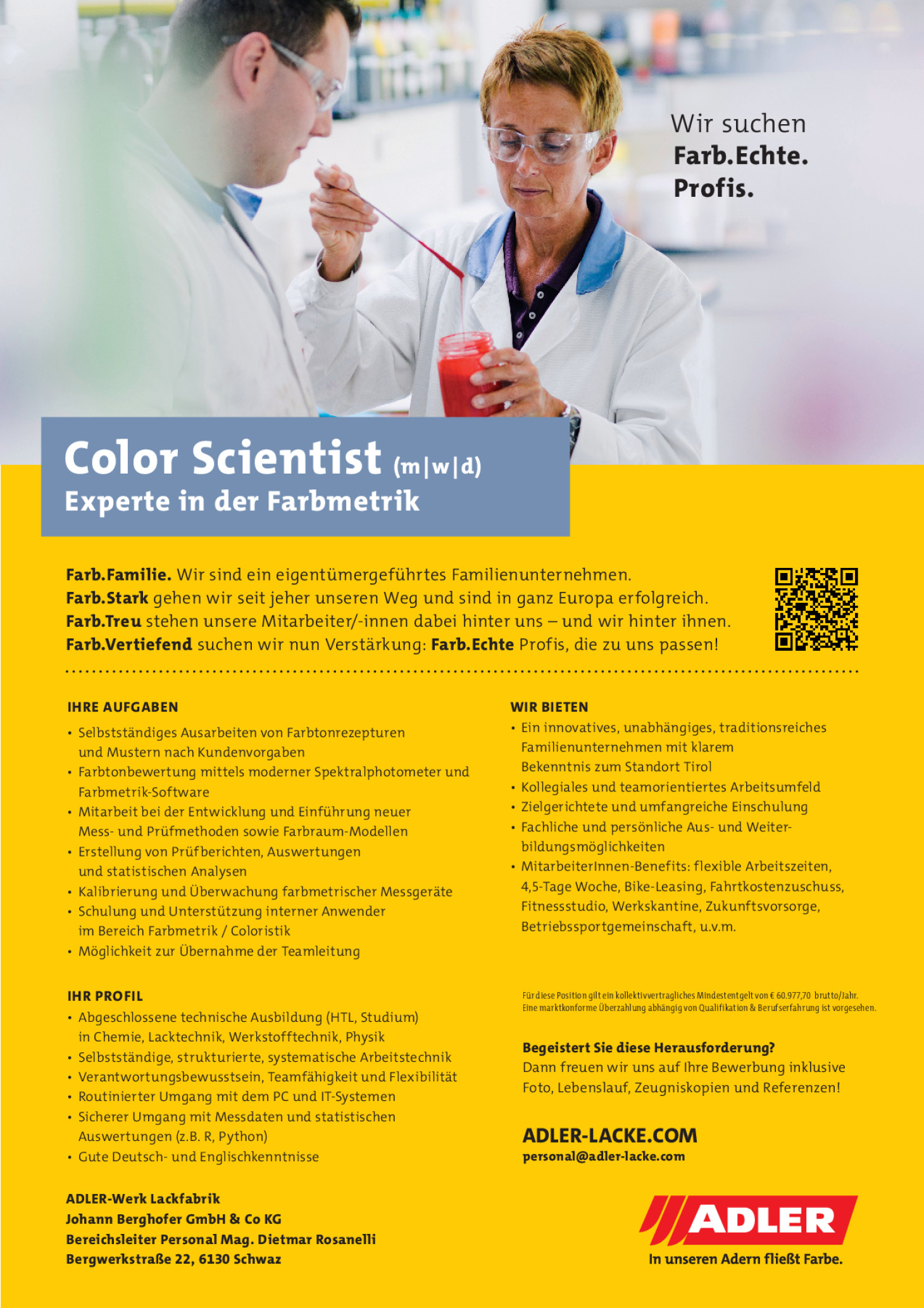 Color Scientist / Experte (m/w/d) für Farbmetrik