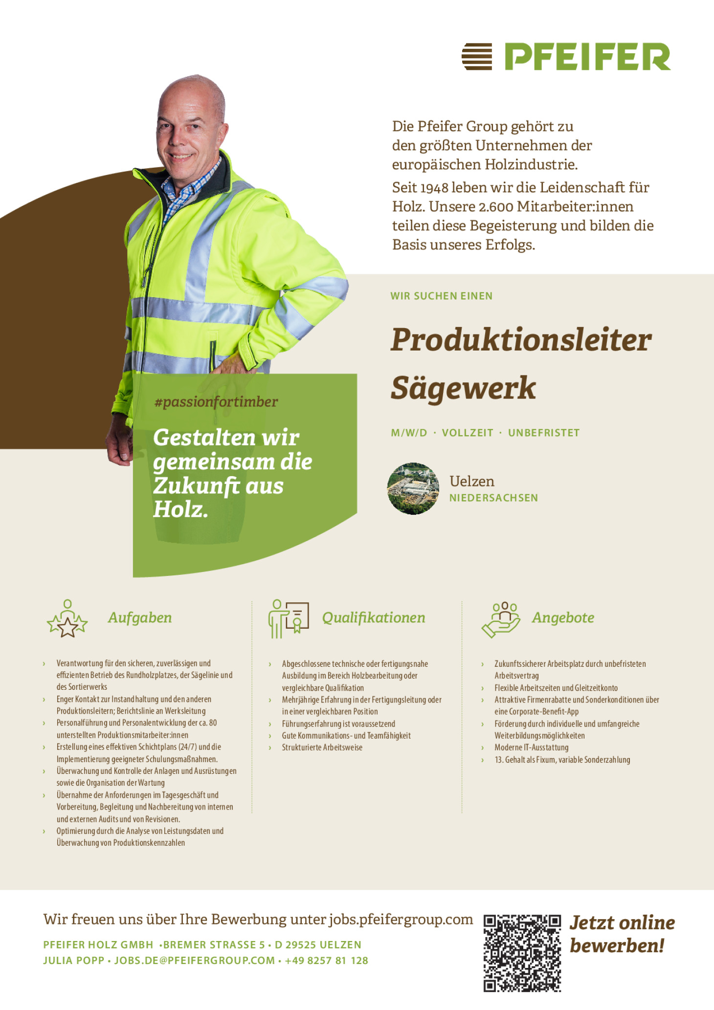 Produktionsleiter Sägewerk (m/w/d) unbefristet