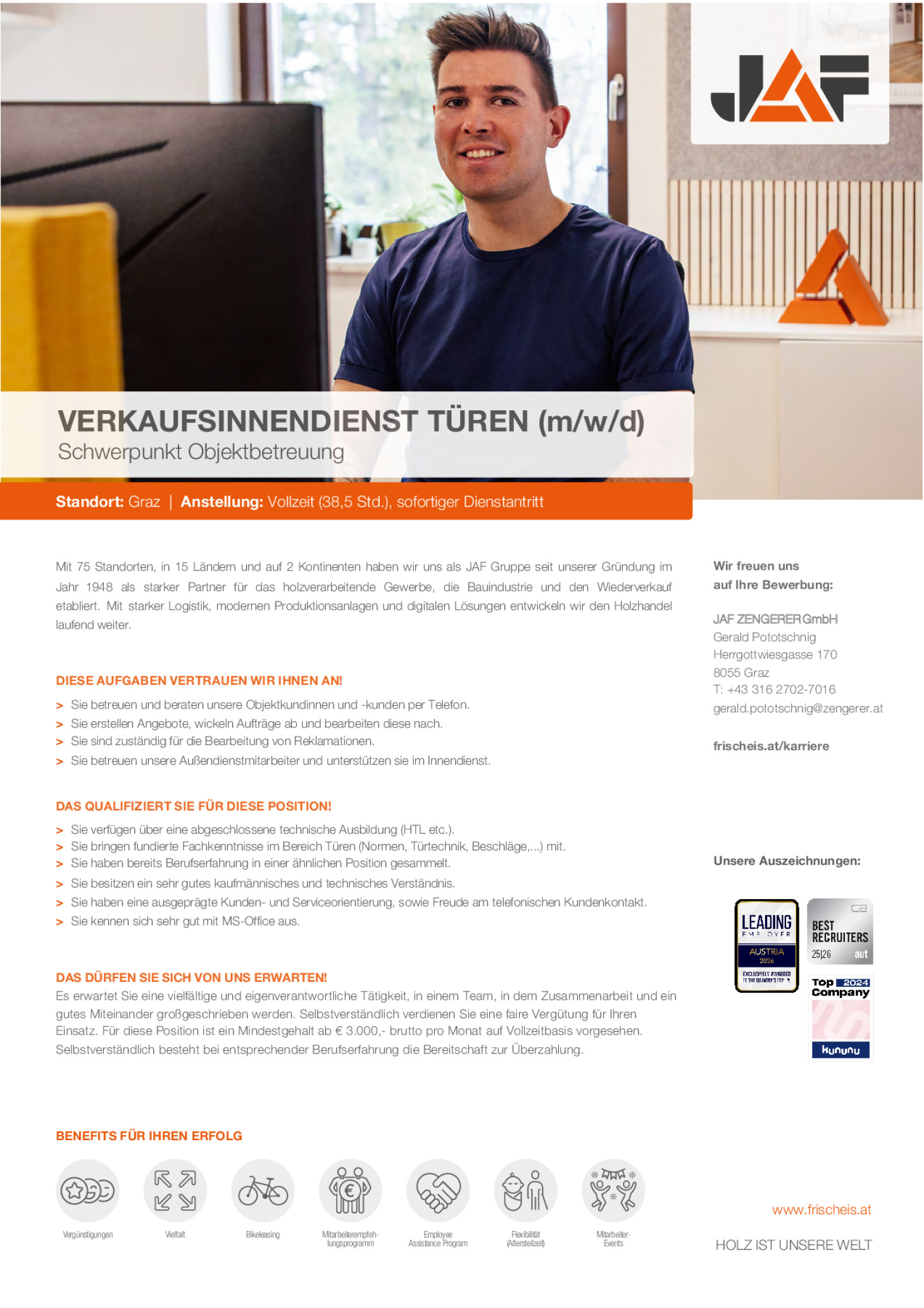 Verkaufsinnendienst Türen - Schwerpunkt Objektbetreuung (m/w/d)