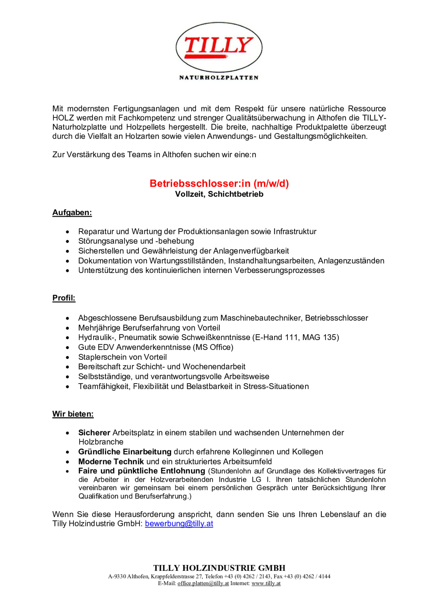 Betriebsschlosser:in (m/w/d)