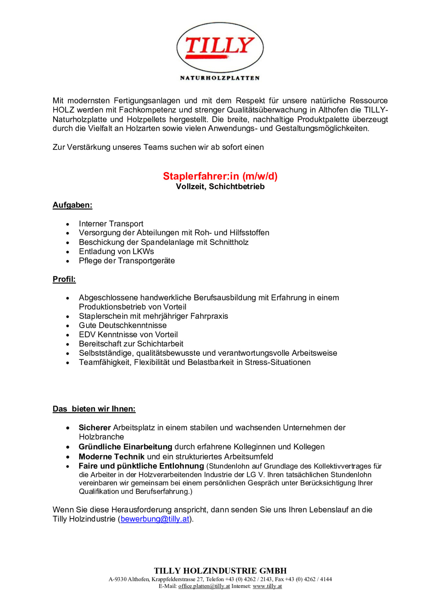 Staplerfahrer:in (m/w/d)
