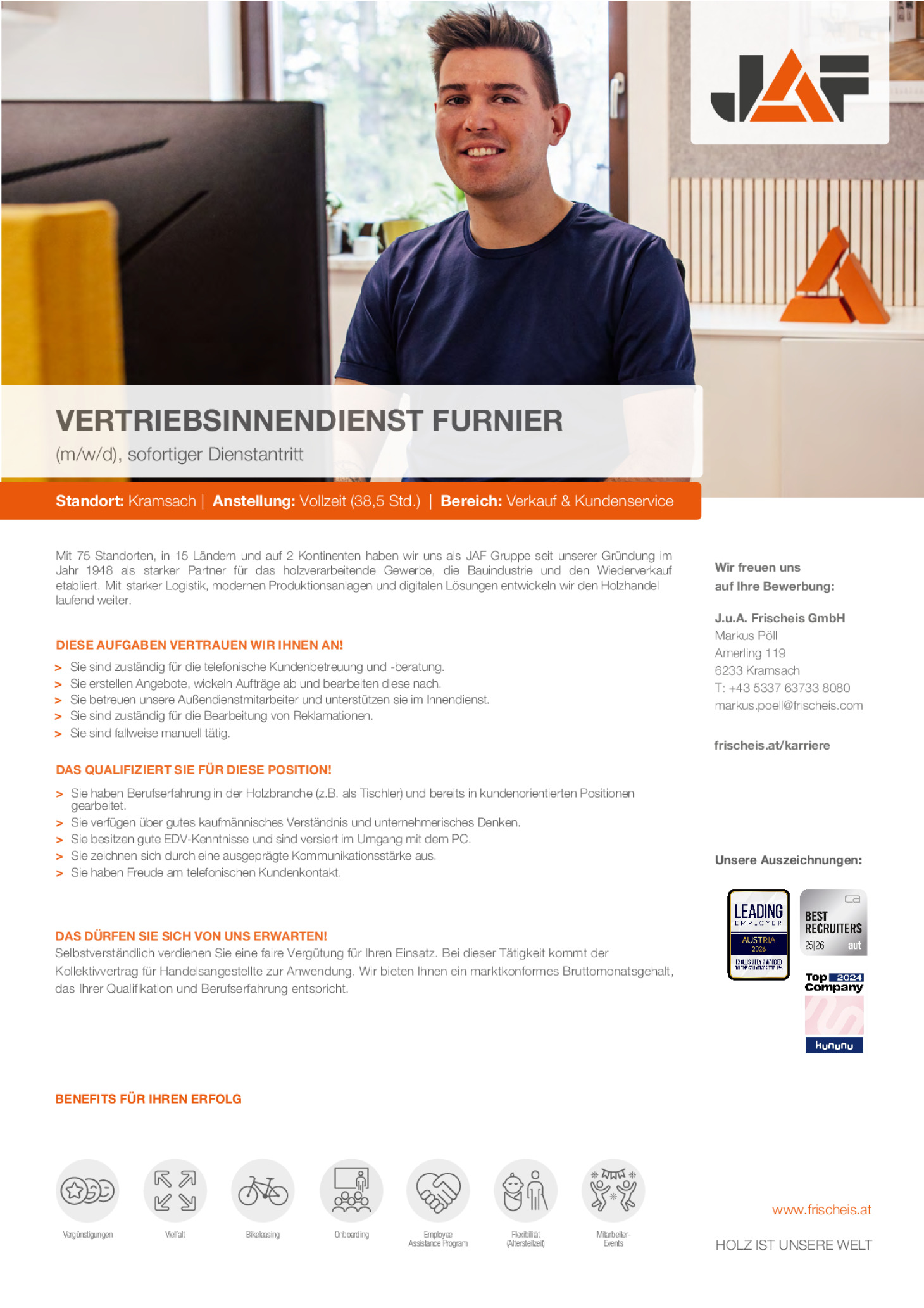 Vertriebsinnendienst Furnier (m/w/d)