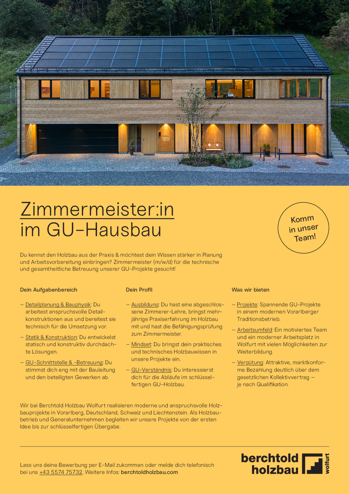 Zimmermeister im GU-Hausbau (m/w/d)