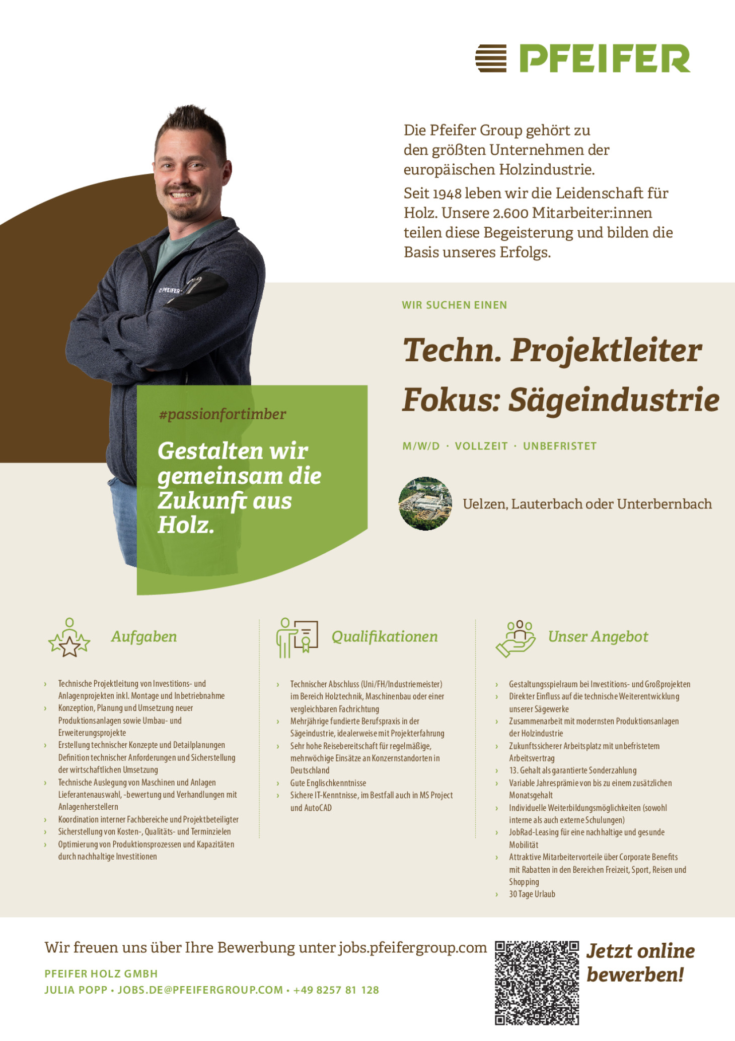 Technischer Projektleiter - Sägewerksindustrie (m/w/d) unbefristet