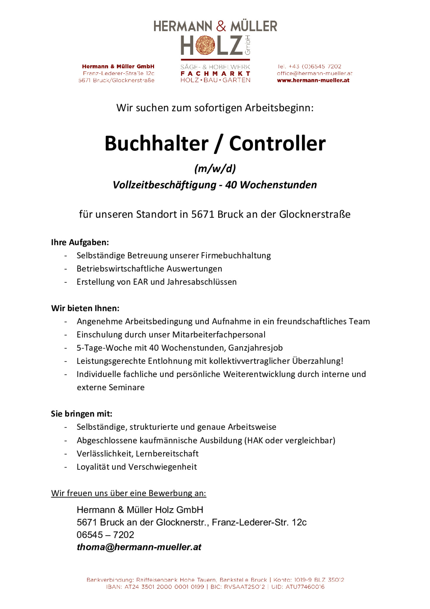 Buchhaltung / Controlling