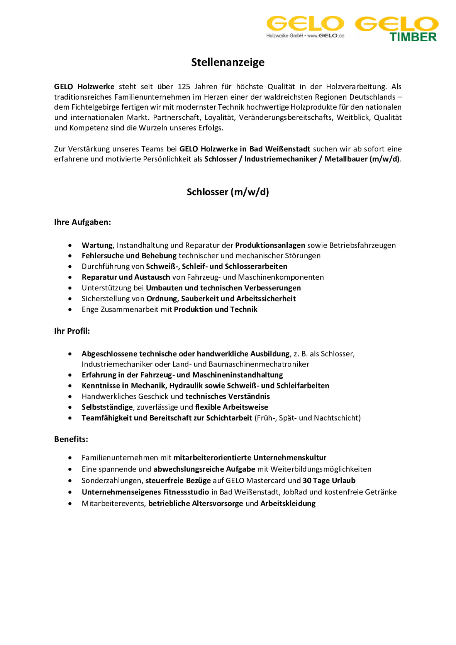 Schlosser (m/w/d)