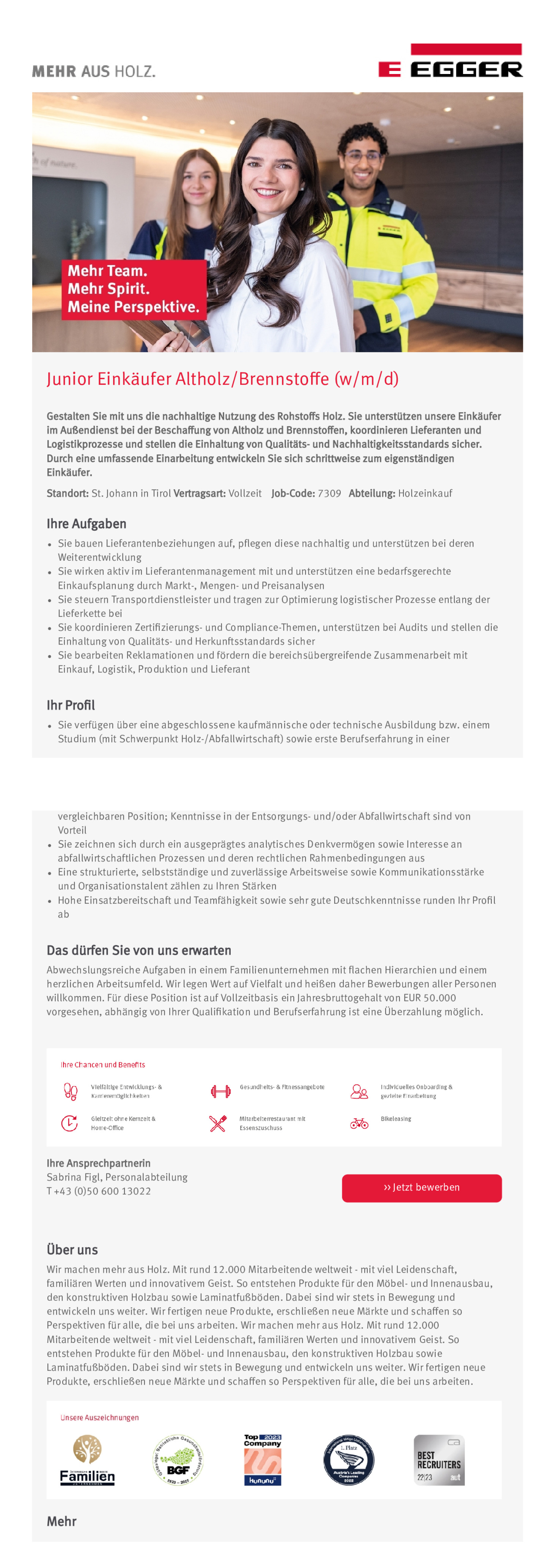 Junior Einkäufer Altholz/Brennstoffe (w/m/d)
