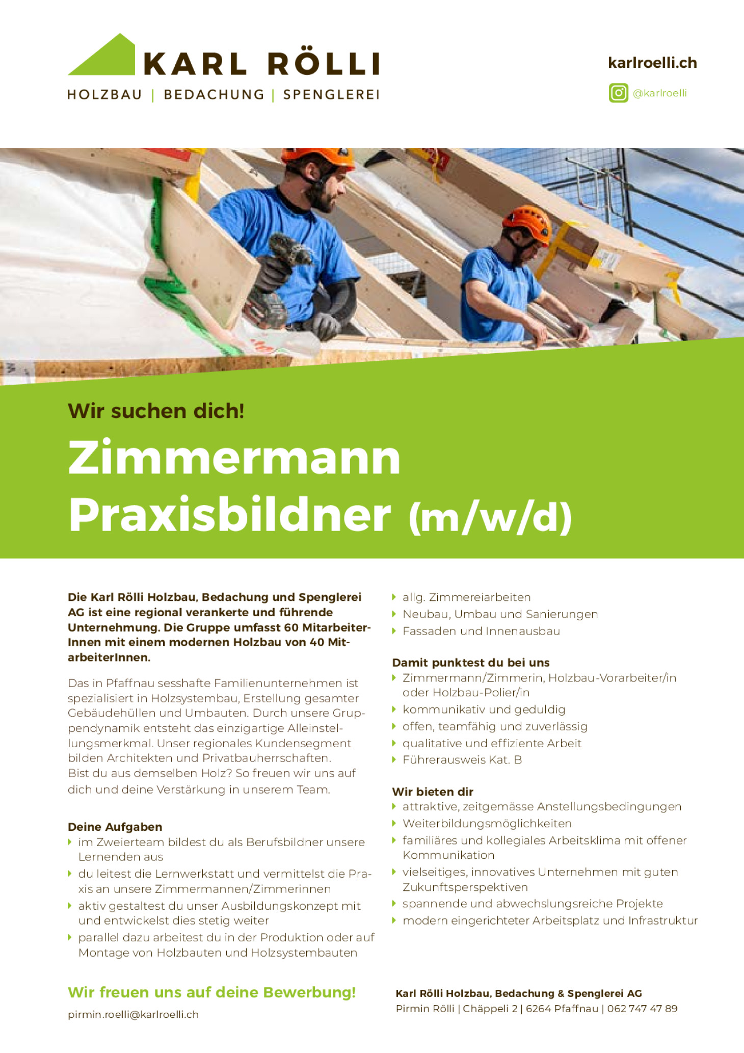 Zimmermann Praxisbildner (m/w/d)