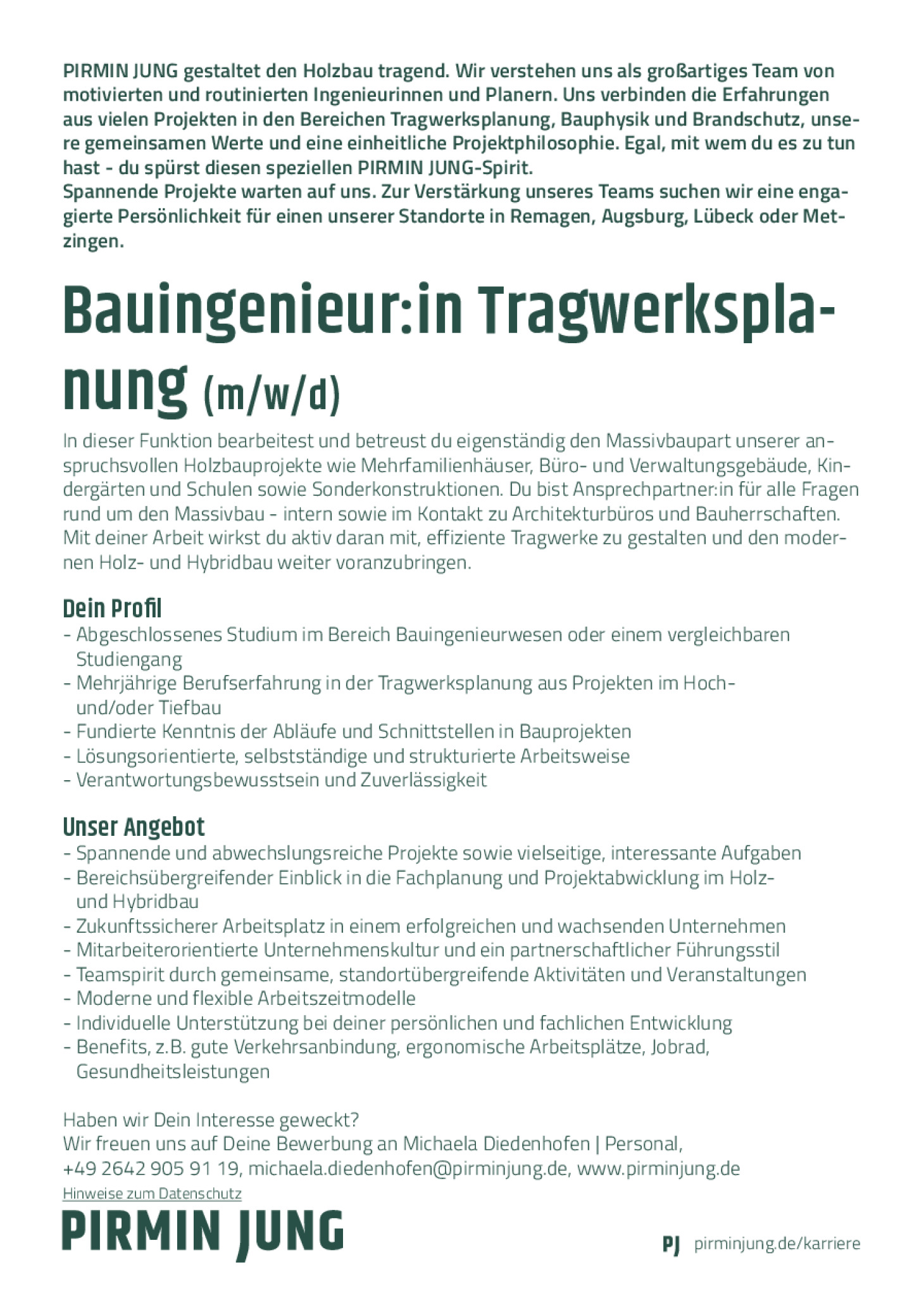 Bauingenieur:in Tragwerksplanung (m/w/d)