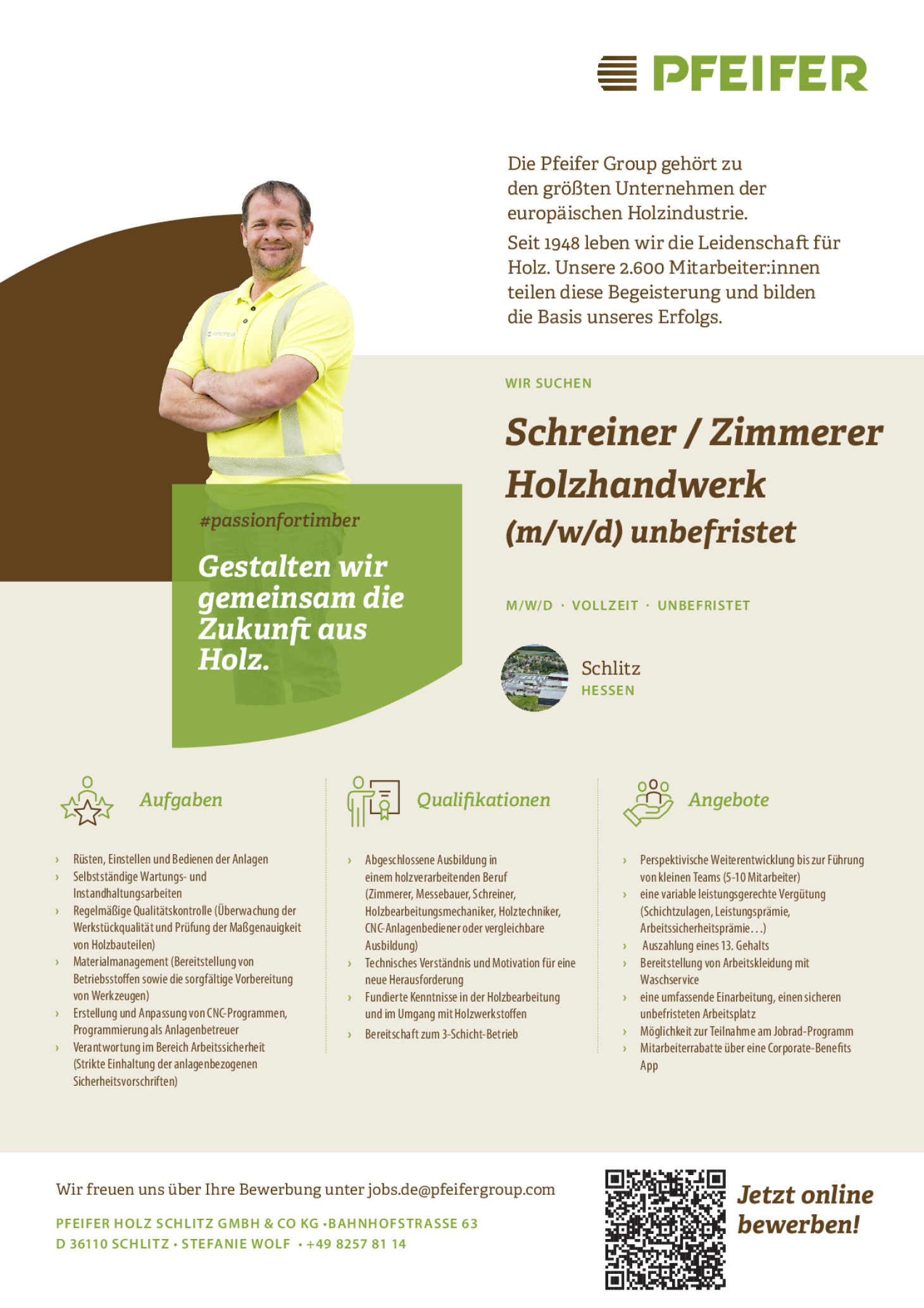 Schreiner / Zimmerer (m/w/d) - Holzhandwerk unbefristet